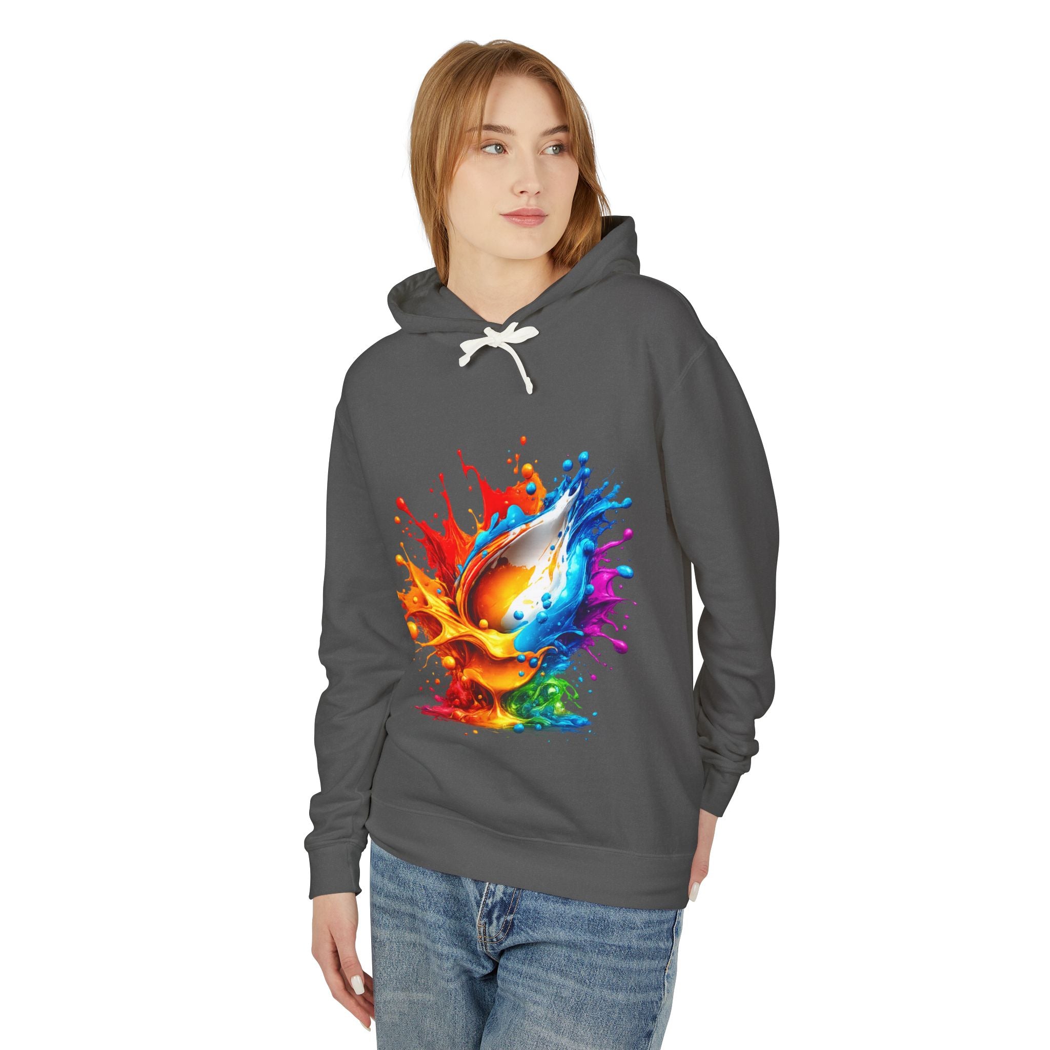 Color Splash Dove Hoodie — Vibrant Watercolor Peace Dove Pullover