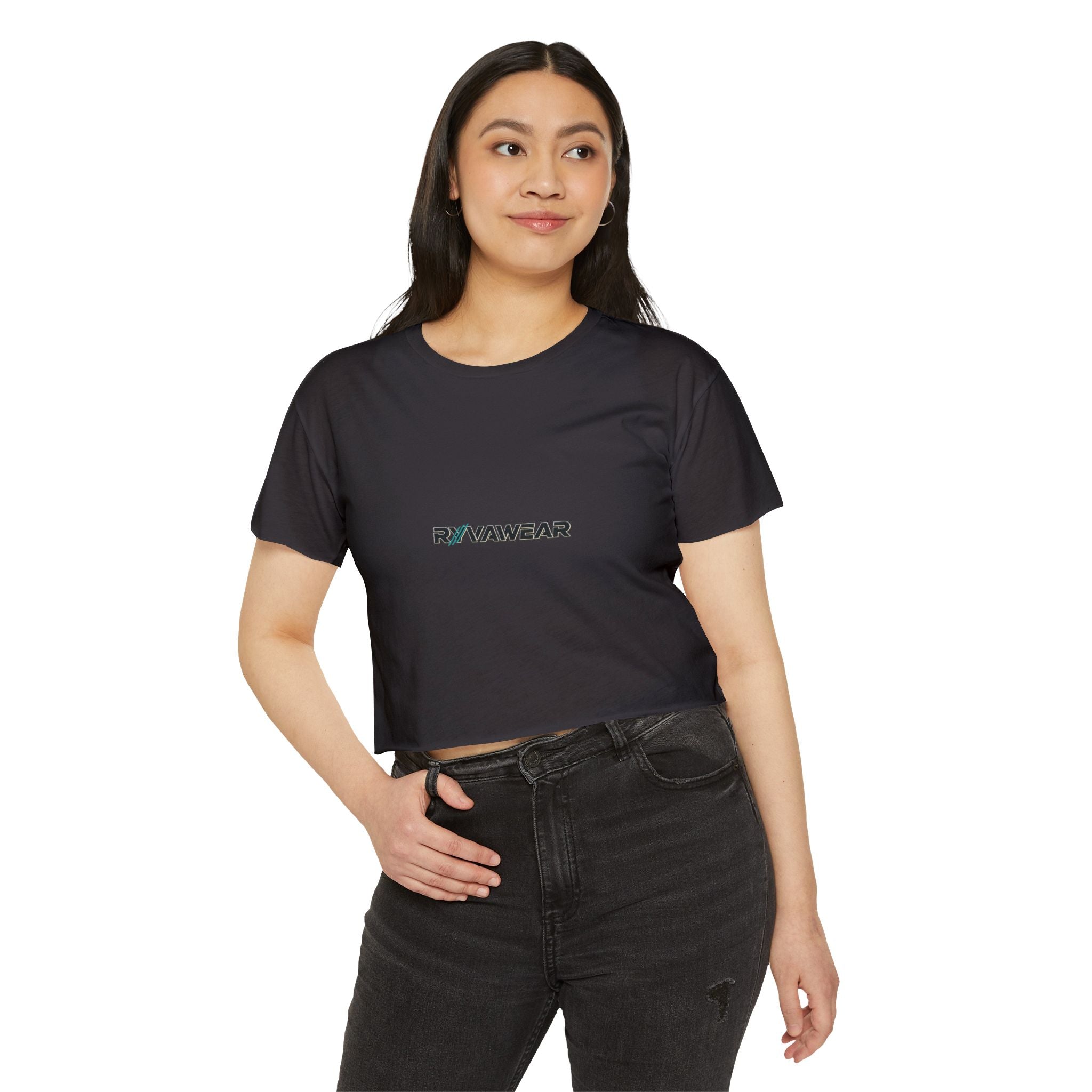 Crop Top - Minimal 'RYVAWEAR' Festival Logo Crop Top for Women