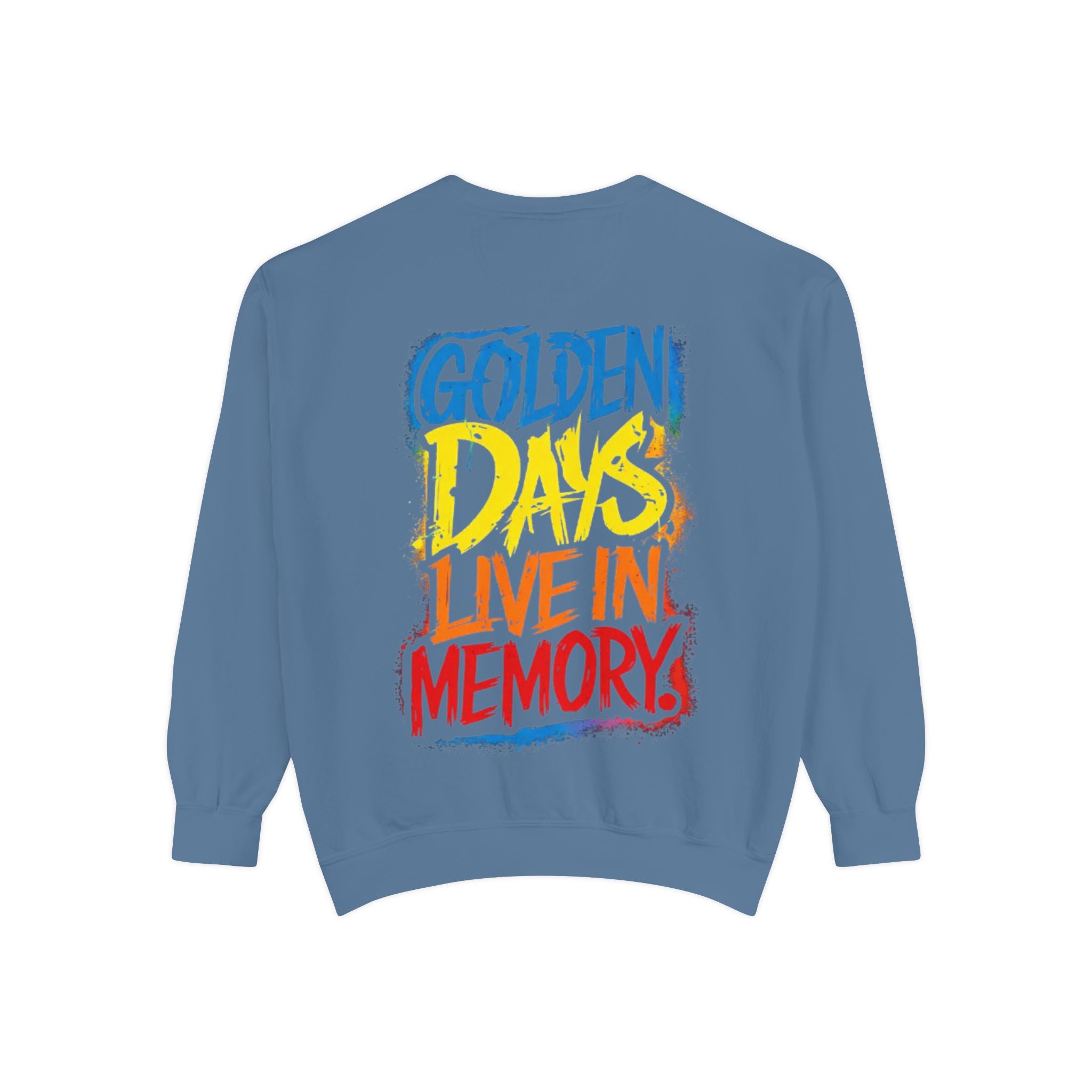 Golden Days Live In Memory Sweatshirt - Retro Brushstroke Graphic Crewneck