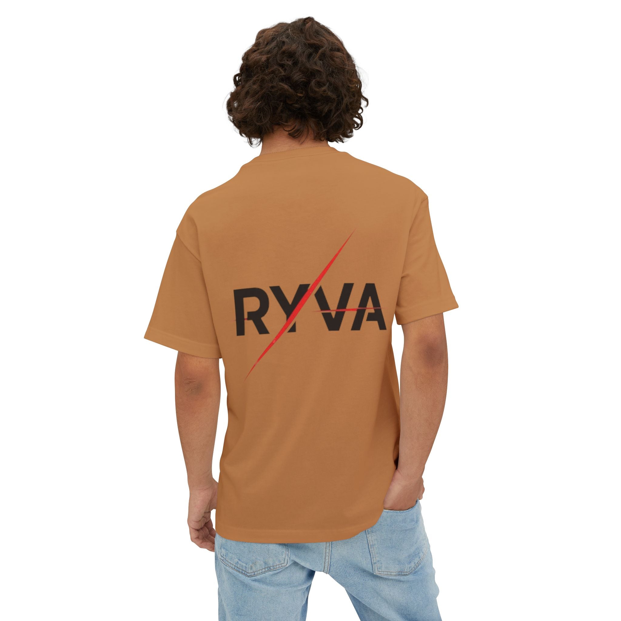 RYVA Split-Logo Boxy Tee — Oversized Casual Graphic T-Shirt