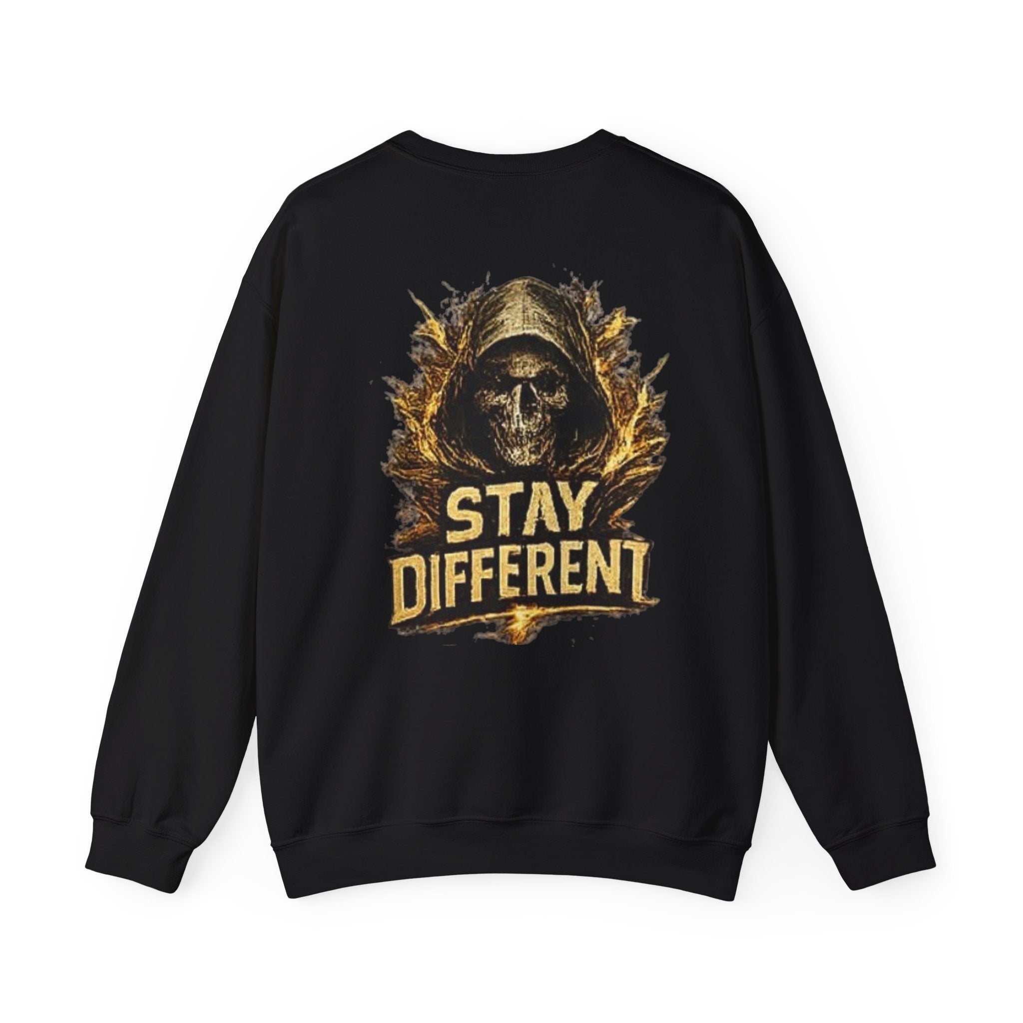 Crewneck Sweatshirt — 'Stay Different' Grim Reaper Graphic Pullover