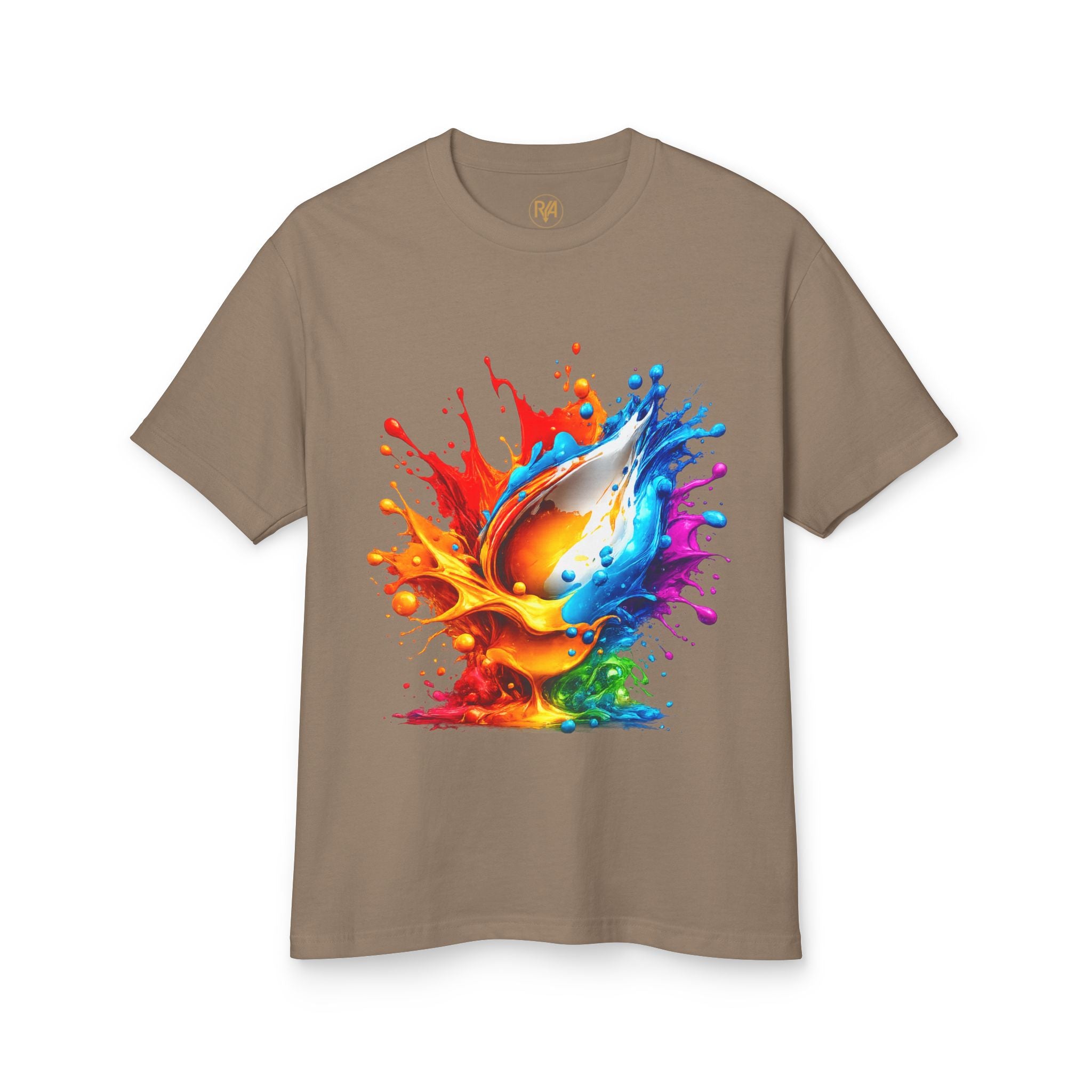 Color Splash Dove T-Shirt — Vibrant Rainbow Paint Splash Tee