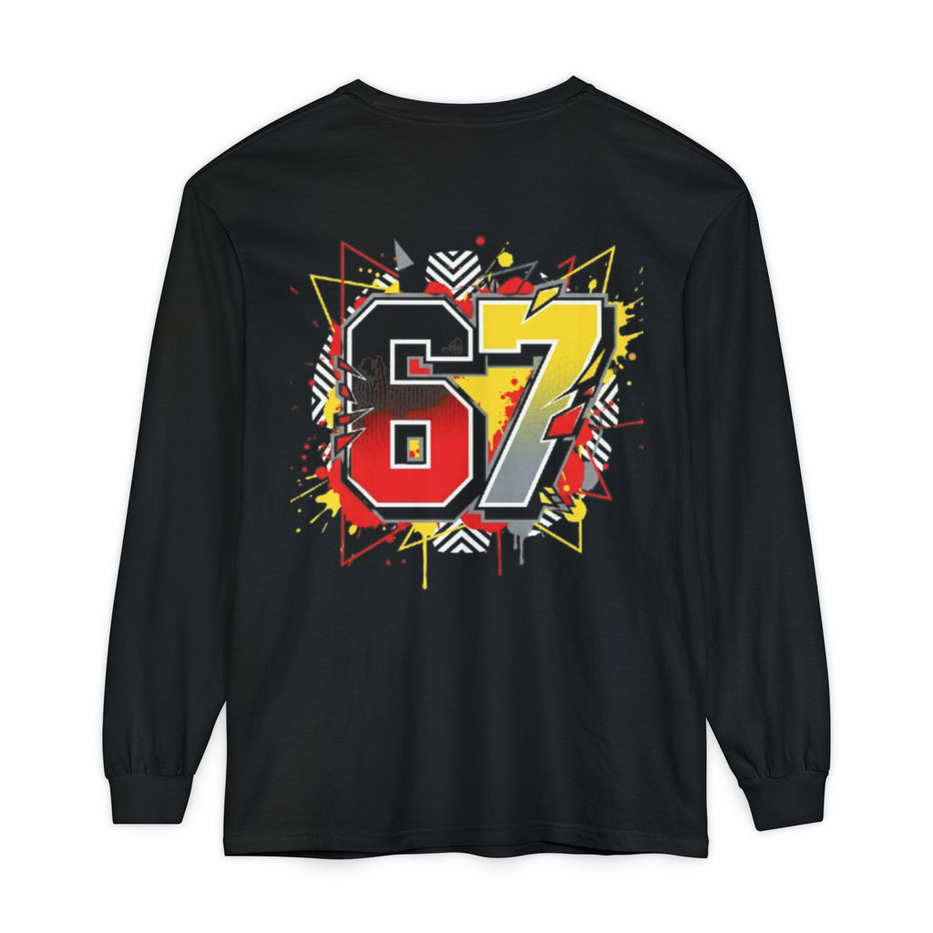 67 Graphic Long Sleeve Tee — Retro Racing Number Back Print