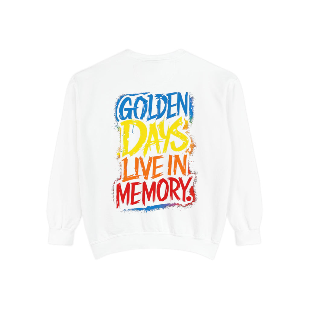 Golden Days Live In Memory Sweatshirt - Retro Brushstroke Graphic Crewneck