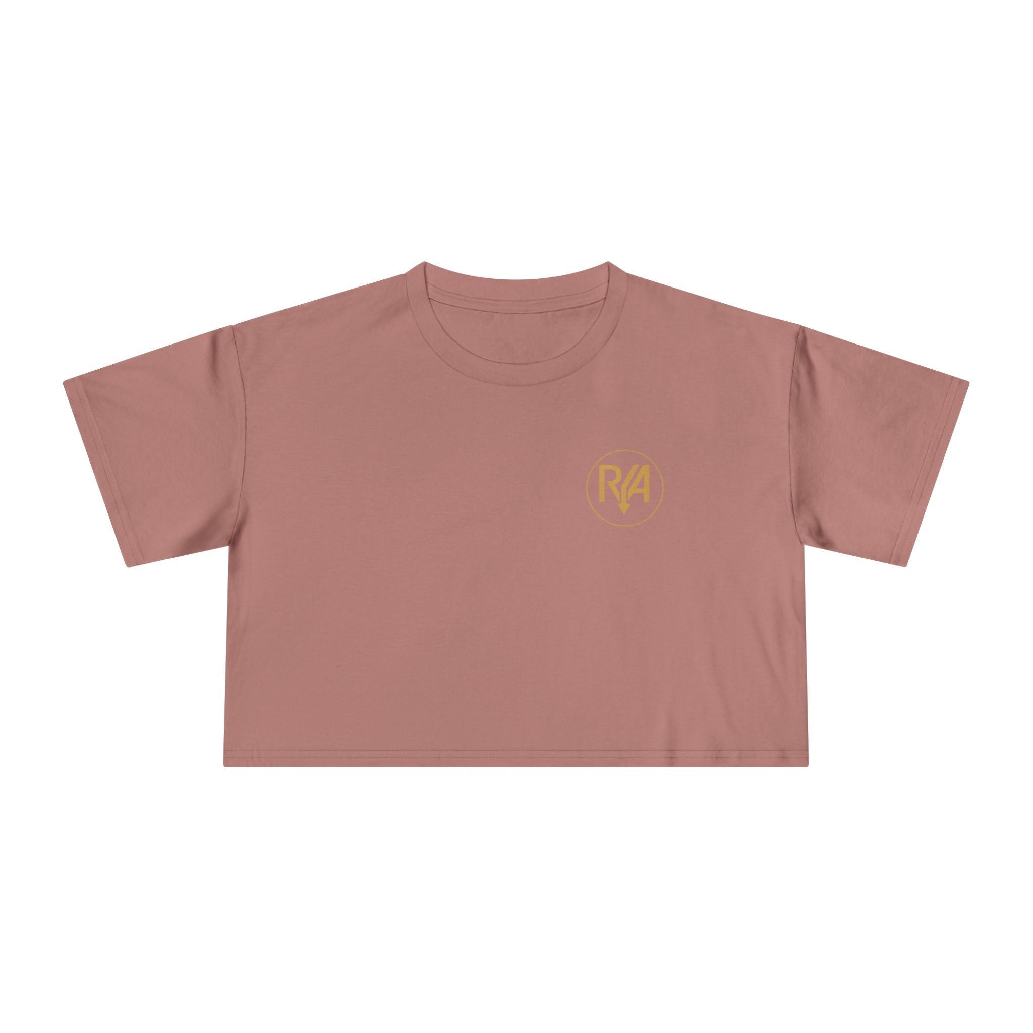 Crop Tee — Minimal Gold R/A Logo Women's Cropped T-Shirt