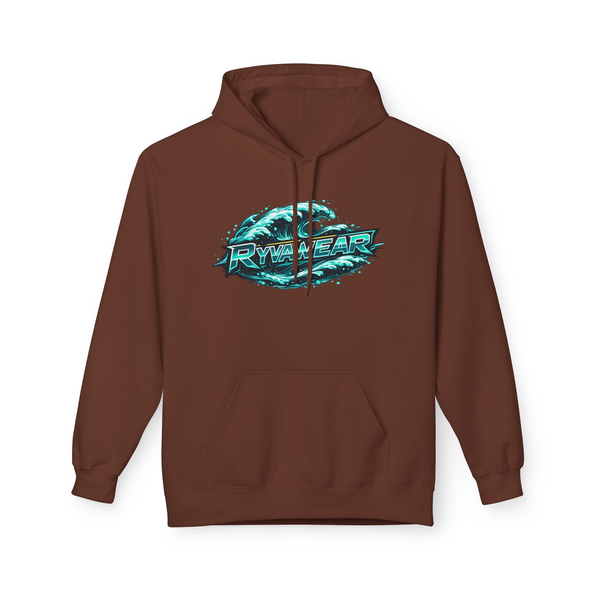 Hoodie — Retro Teal 'Rivestar' Surf Wave Logo Pullover