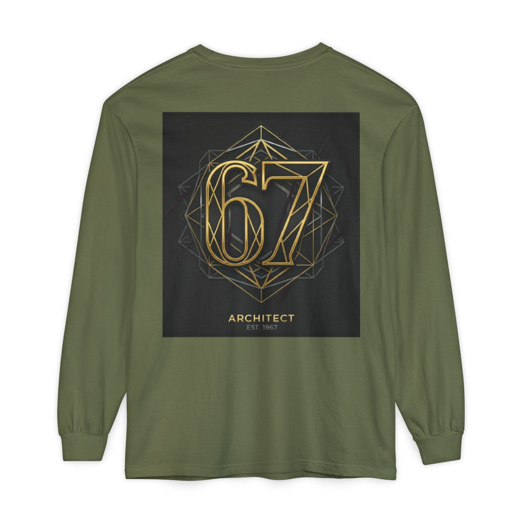 Architect '67' Long Sleeve T‑Shirt — Geometric Gold Back Print