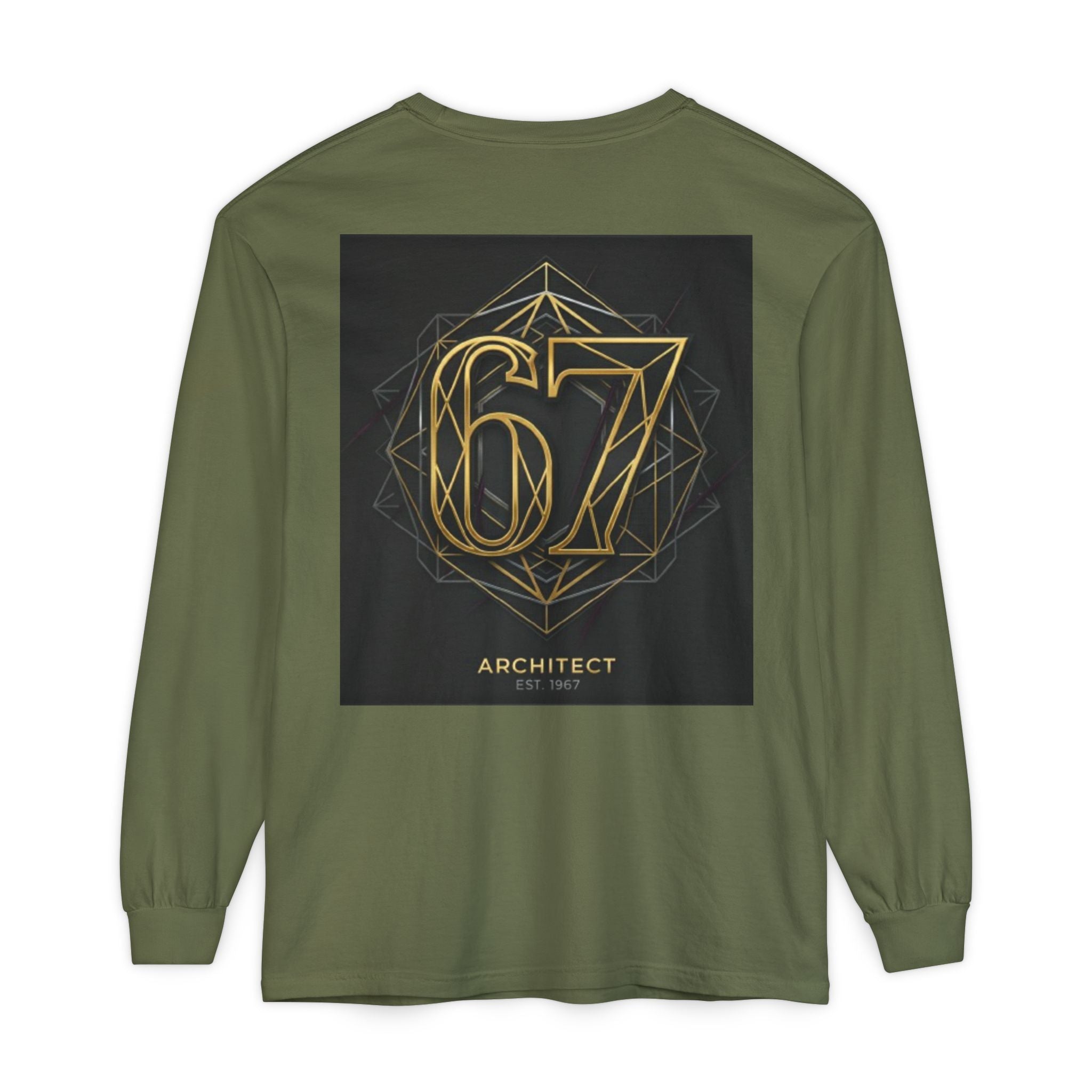 Architect '67' Long Sleeve T‑Shirt — Geometric Gold Back Print