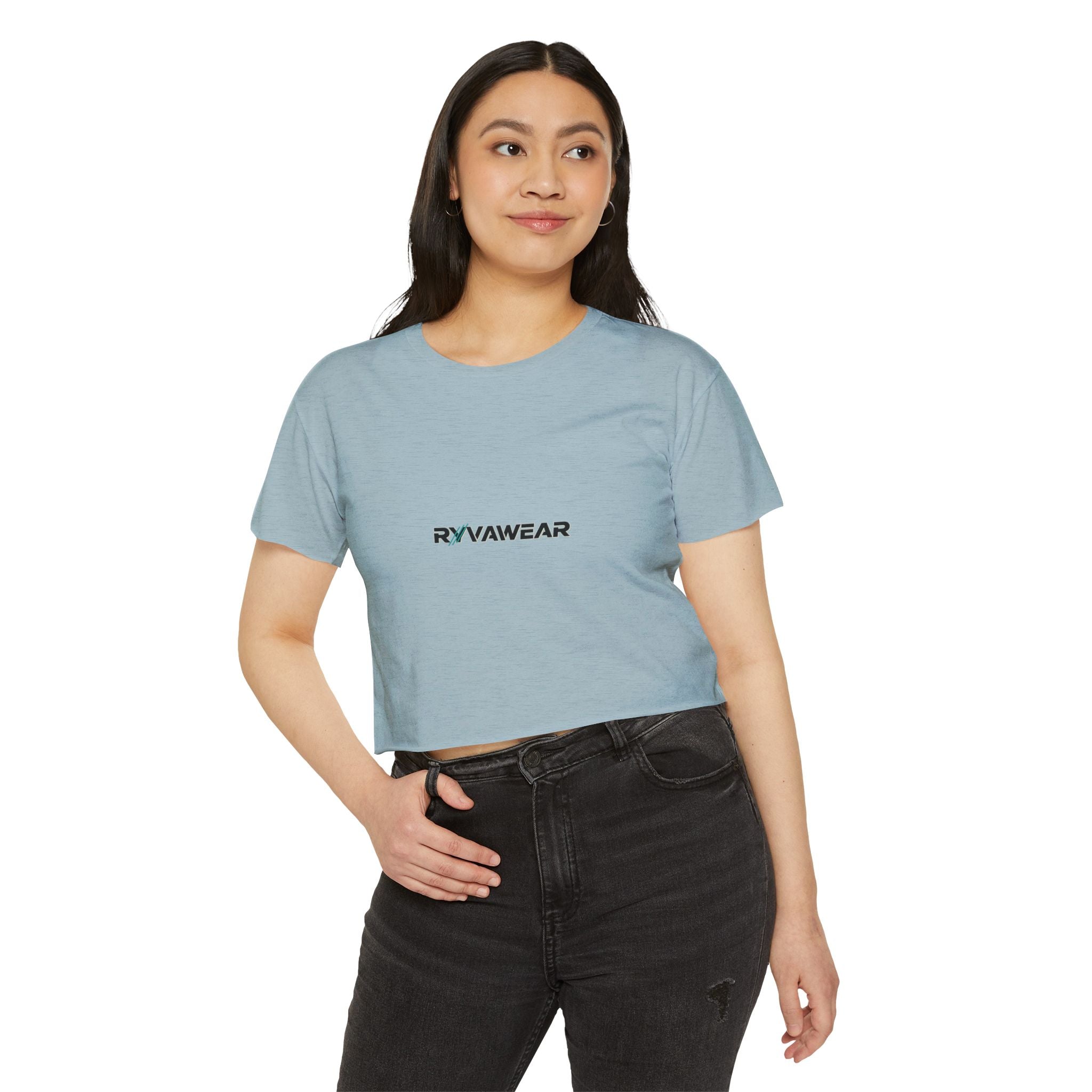 Crop Top - Minimal 'RYVAWEAR' Festival Logo Crop Top for Women