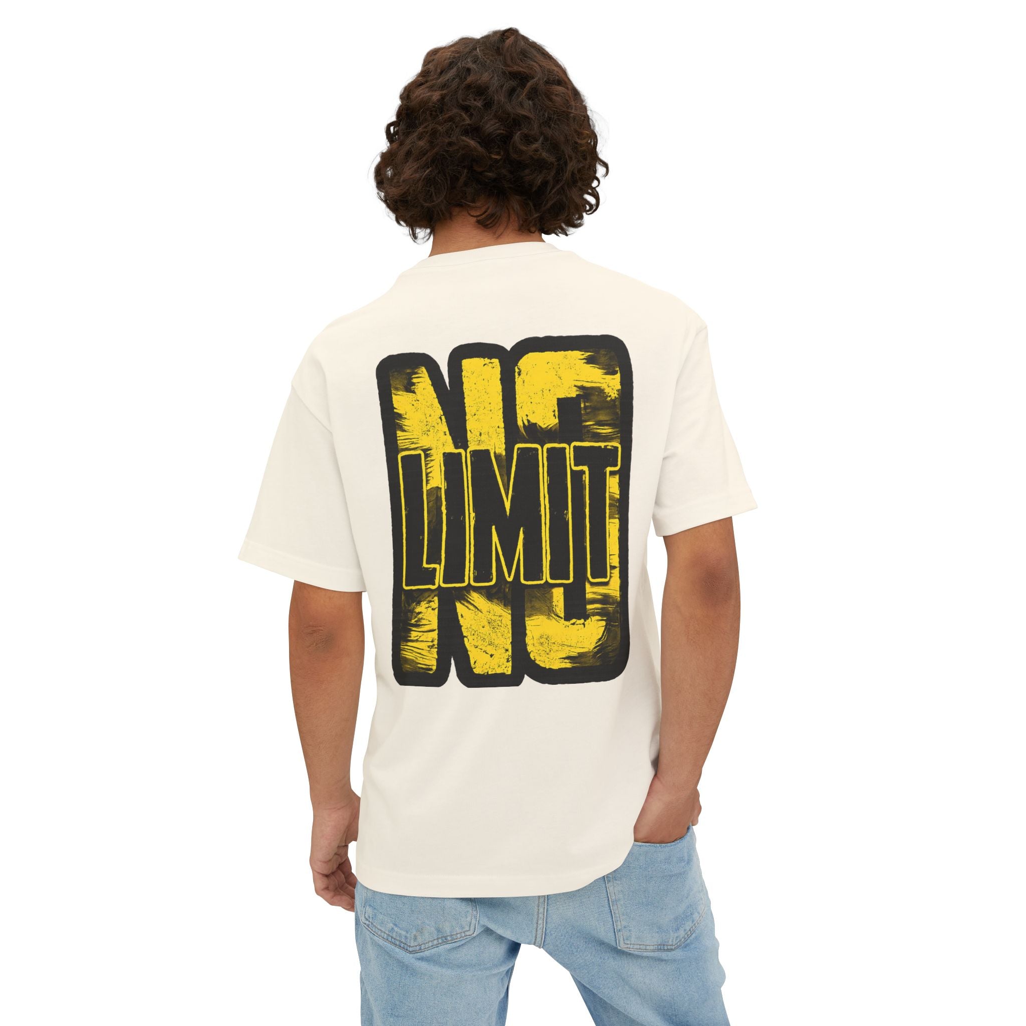 No Limit Graphic Tee — Oversized Boxy White T‑Shirt