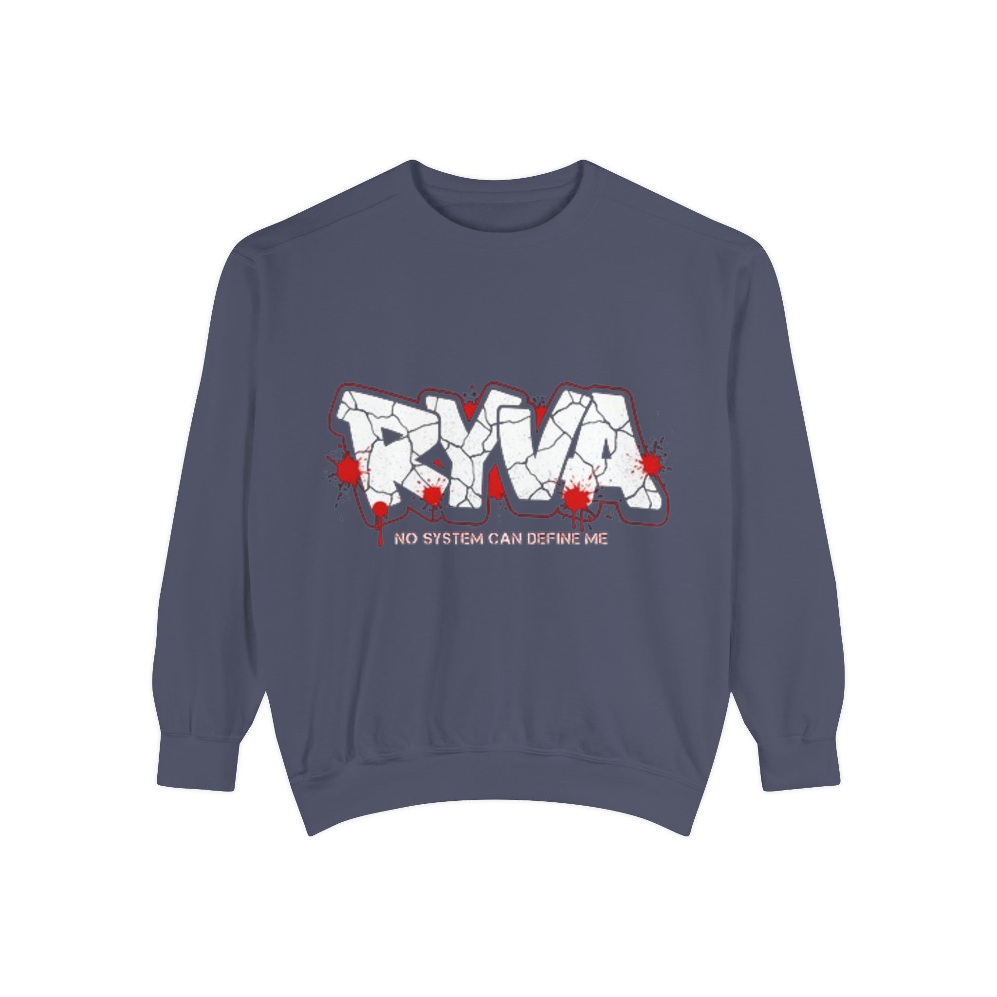 Sweatshirt — 'ROAR' Graphic Sweatshirt with Red Paint Splatter, "No Weapons Can Define Me"