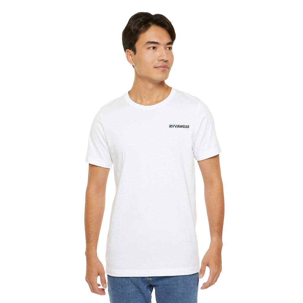 Minimal 'RYVANAWEAR' Logo T-Shirt — White Casual Crewneck