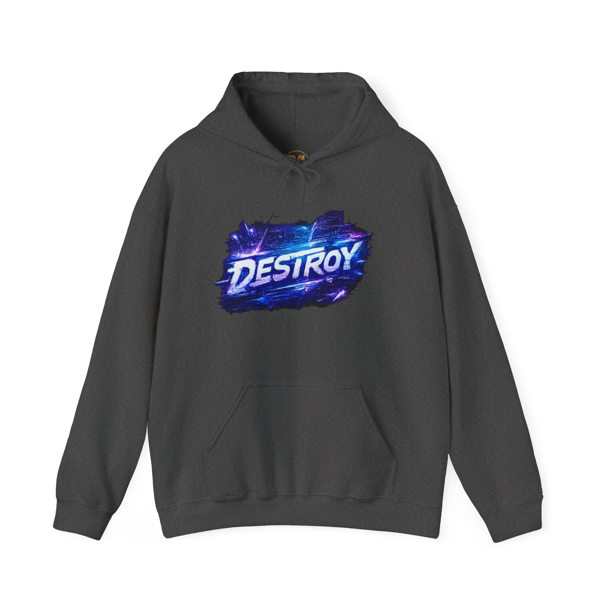 Destroy Graphic Hoodie - Retro Cosmic Brushstroke Pullover