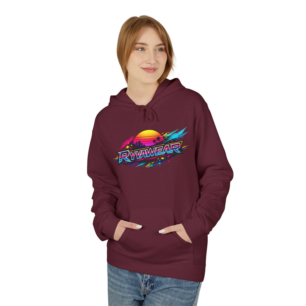 Retro Sunset 'Power Core' Hoodie — 80s Vaporwave Graphic Sweatshirt