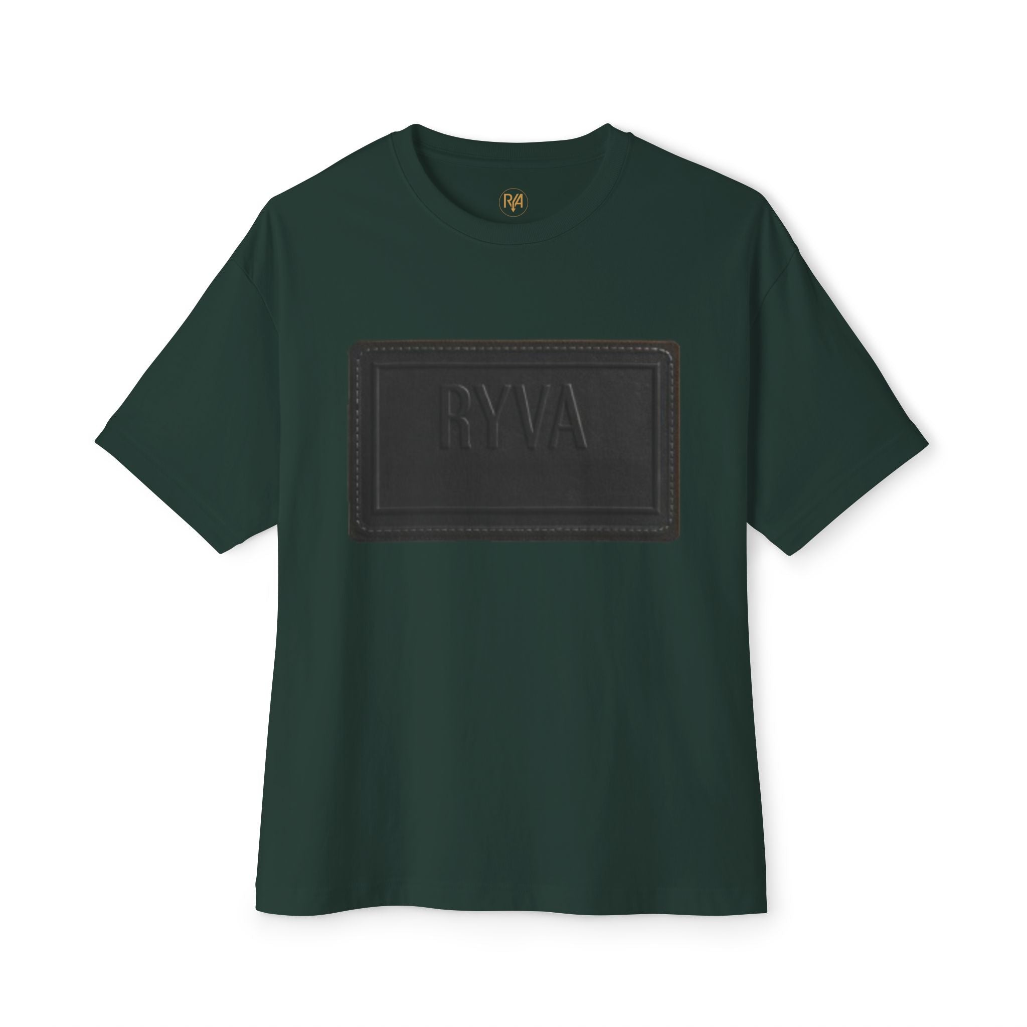Boxy Tee — Black Embossed 'RVA' Logo Graphic