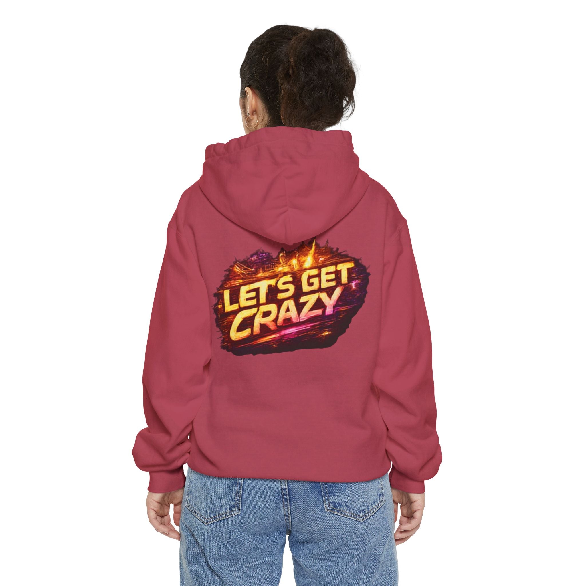 Let's Get Crazy Hoodie — Retro Flame Graphic Pullover
