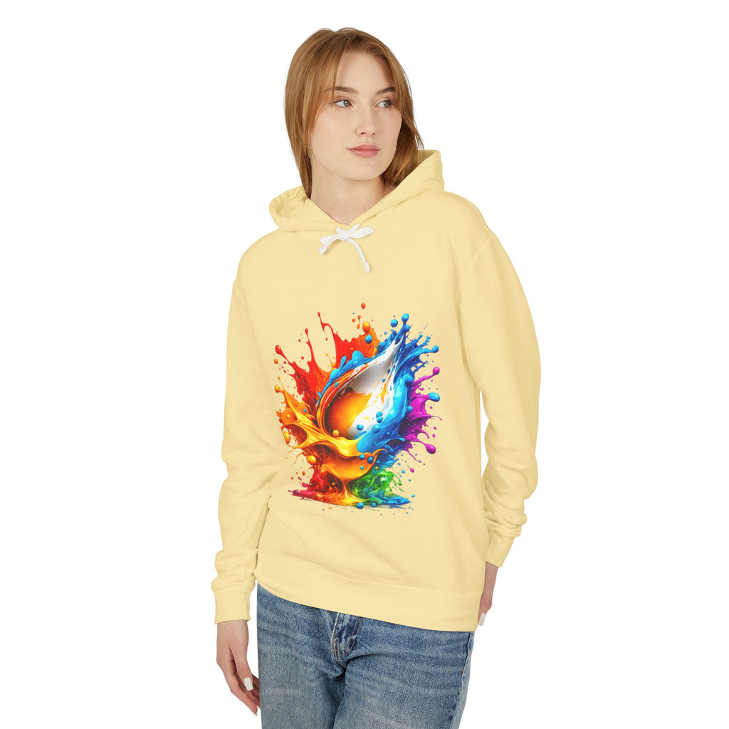 Color Splash Dove Hoodie — Vibrant Watercolor Peace Dove Pullover
