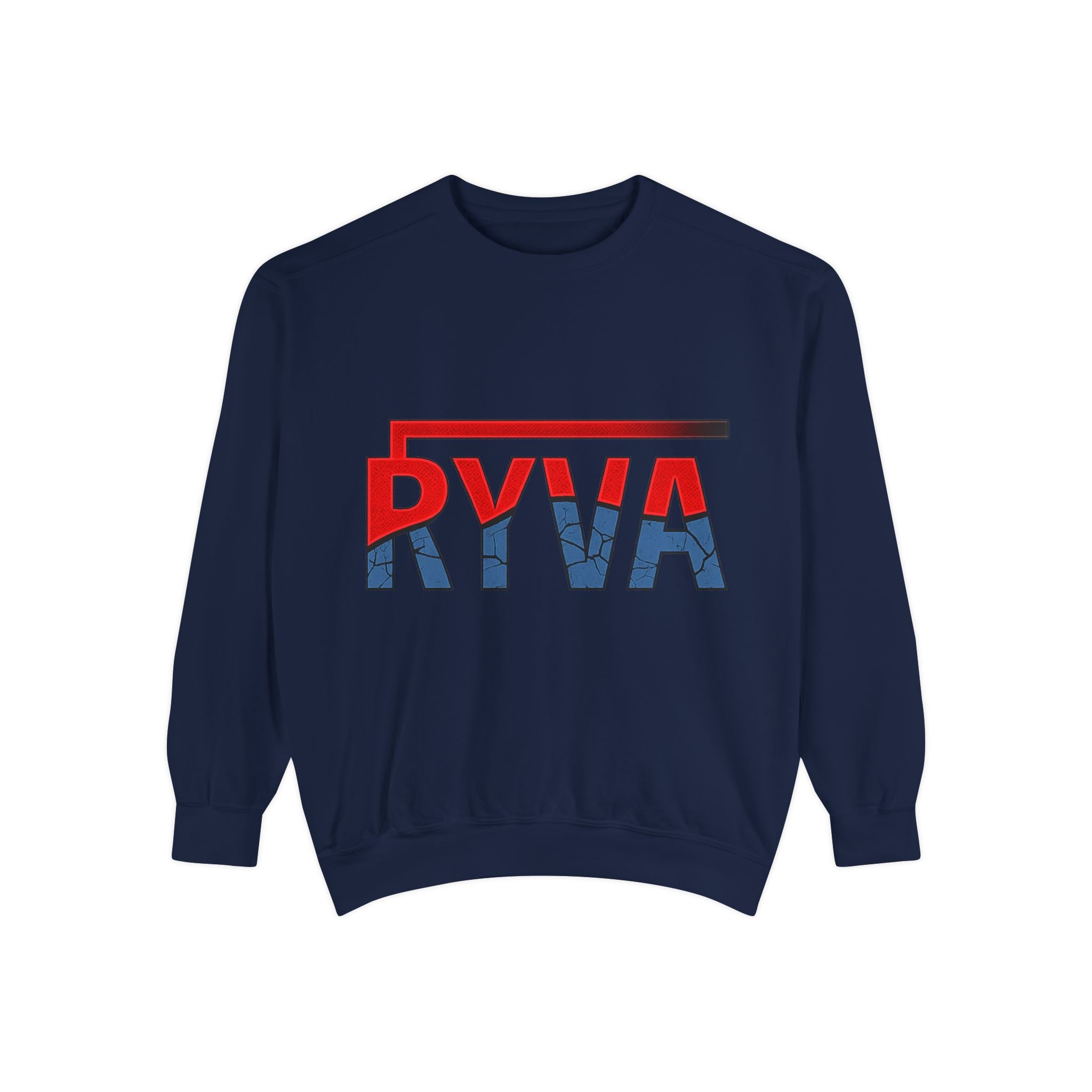 RYVA Logo Sweatshirt — Vintage Red & Blue Graphic Crewneck