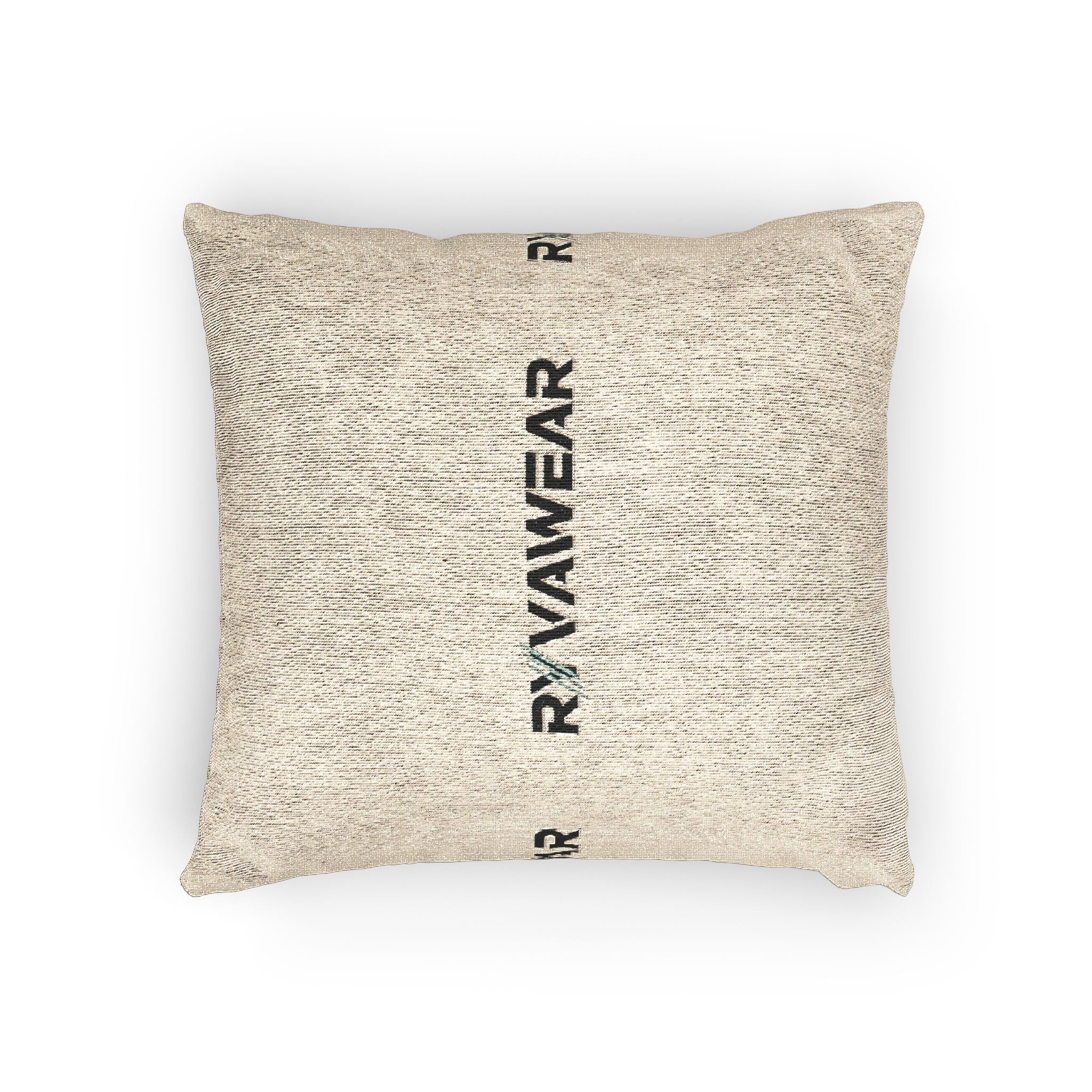 Woven Pillow — Neutral Text Accent Throw Pillow (RYANWEAR)
