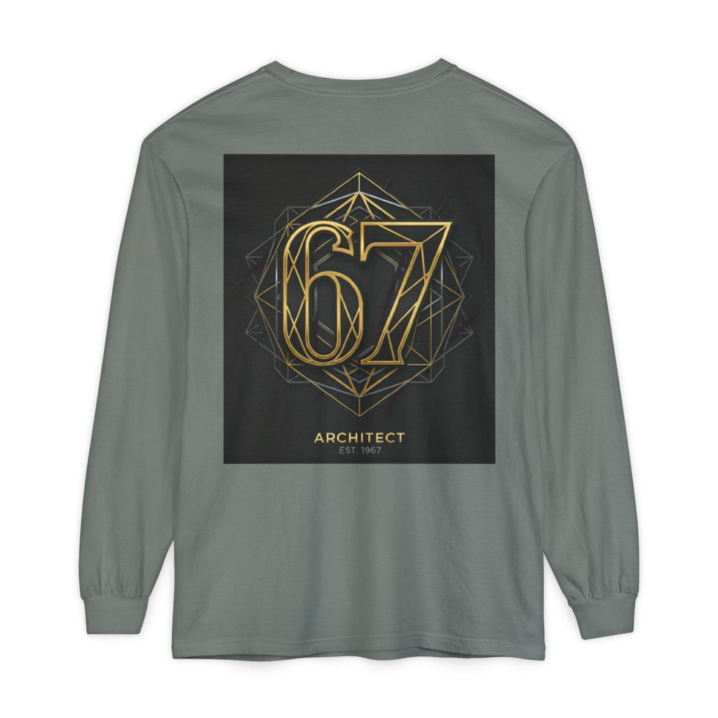 Architect '67' Long Sleeve T‑Shirt — Geometric Gold Back Print