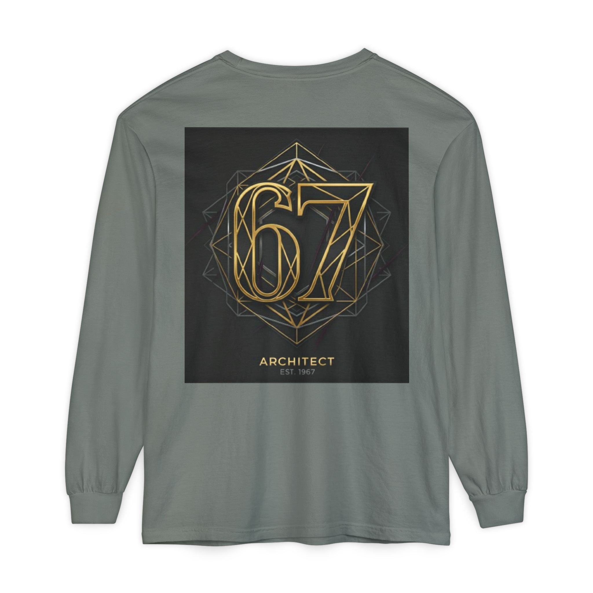 Architect '67' Long Sleeve T‑Shirt — Geometric Gold Back Print