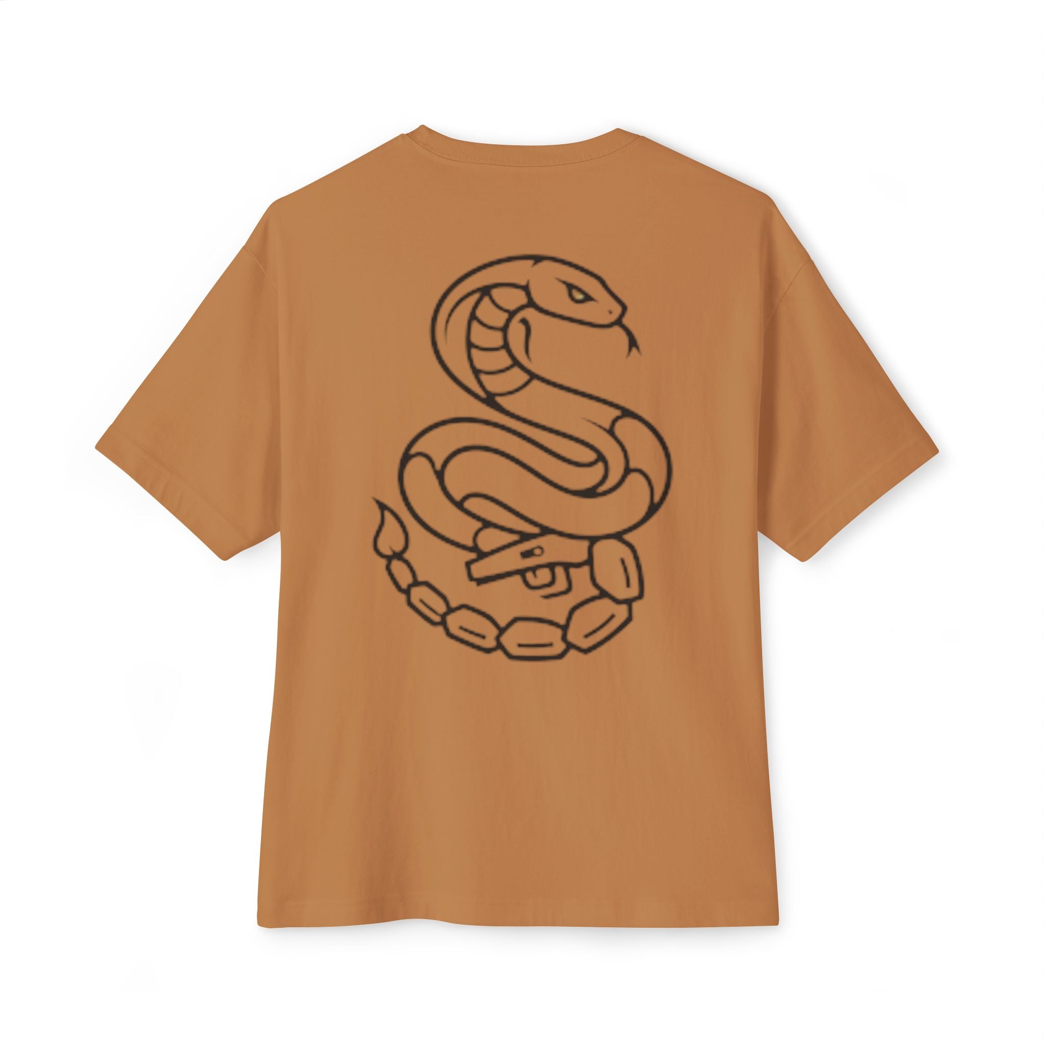 Snake Outline Boxy Tee — Minimal Back Graphic Oversized T-Shirt
