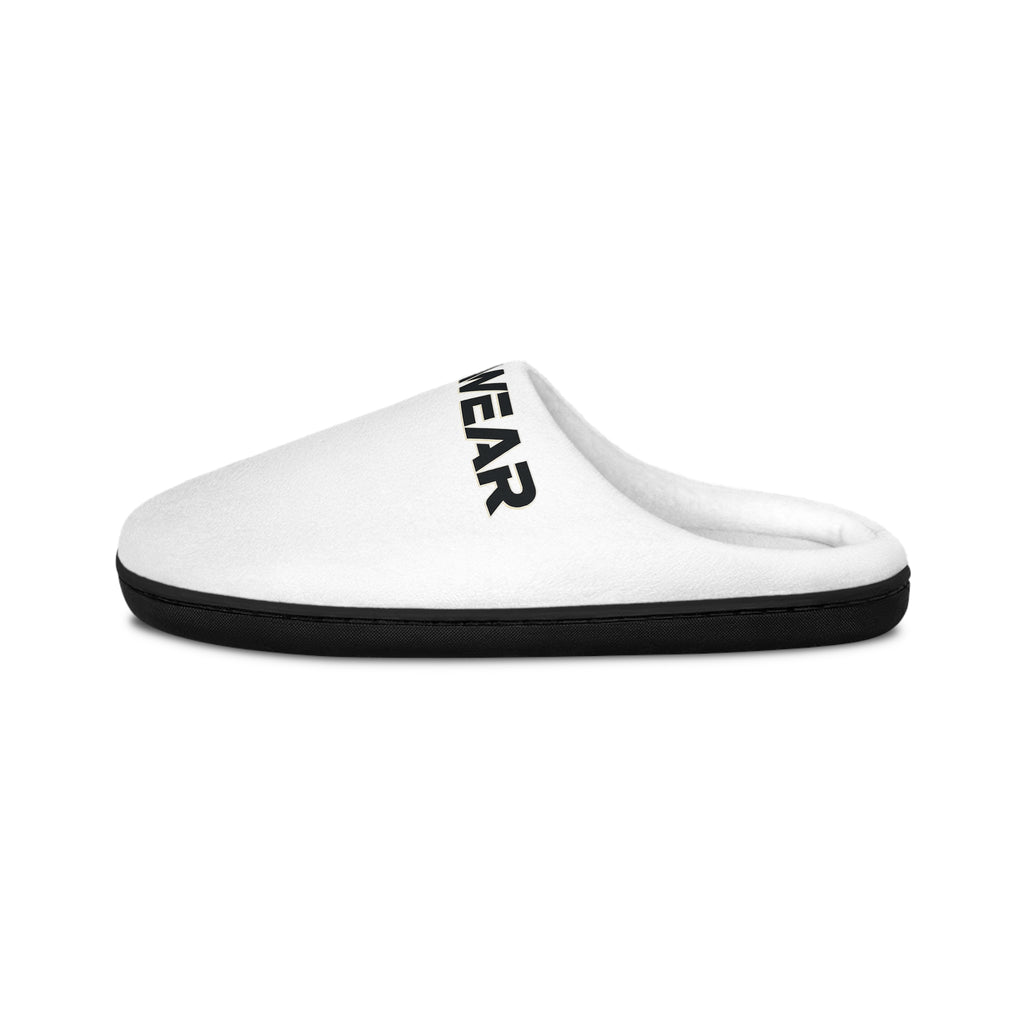Women's Indoor Slippers — Cozy White Slide Slippers with 'RYANWEAR' Logo
