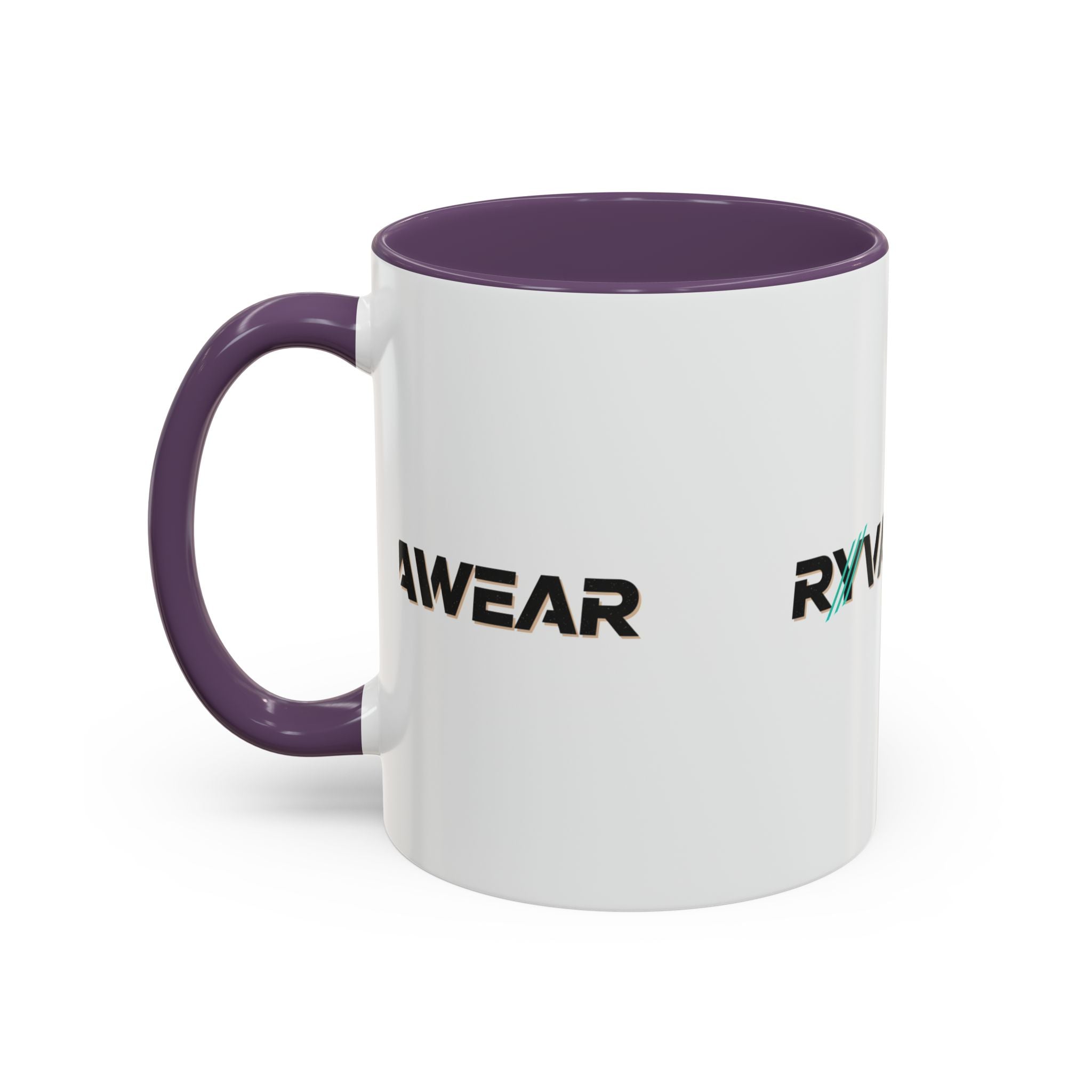 RyvaWear Logo Accent Coffee Mug — Black-Trim Ceramic Coffee Cup (11/15oz)