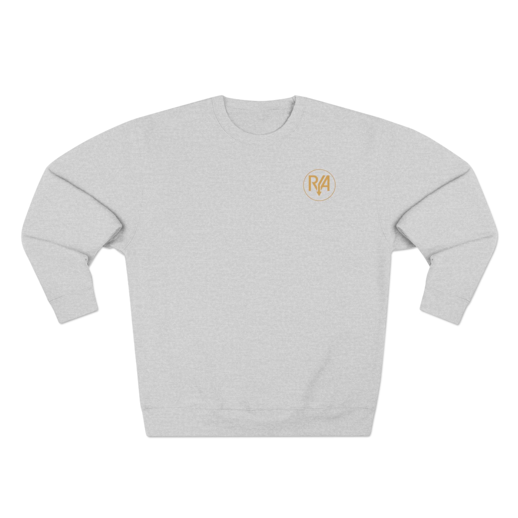 Minimal Logo Crewneck Sweatshirt — Embroidered 'RA' Chest Patch