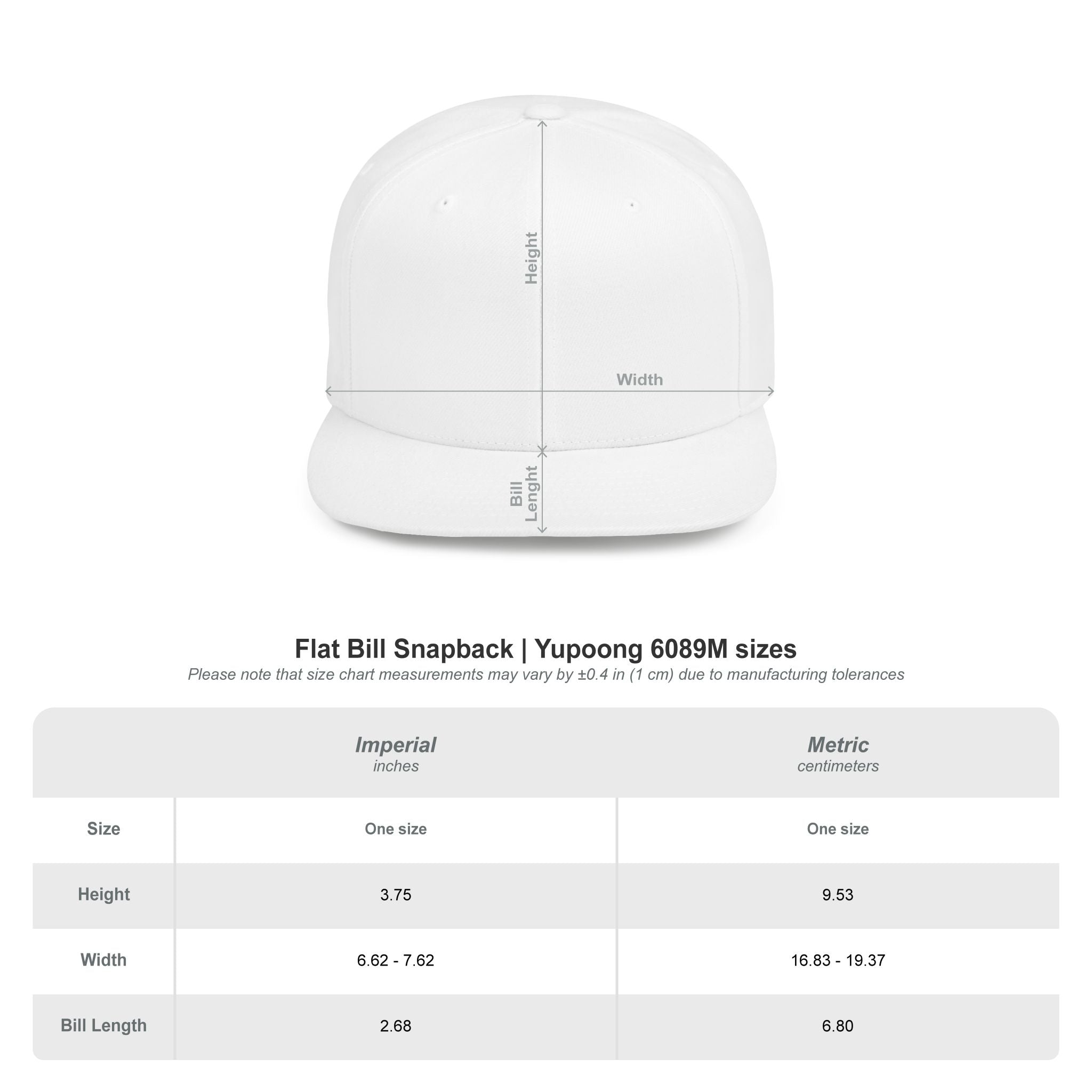 White Flat Bill Snapback Hat with Minimal Text Patch - 'RYVANTAR'