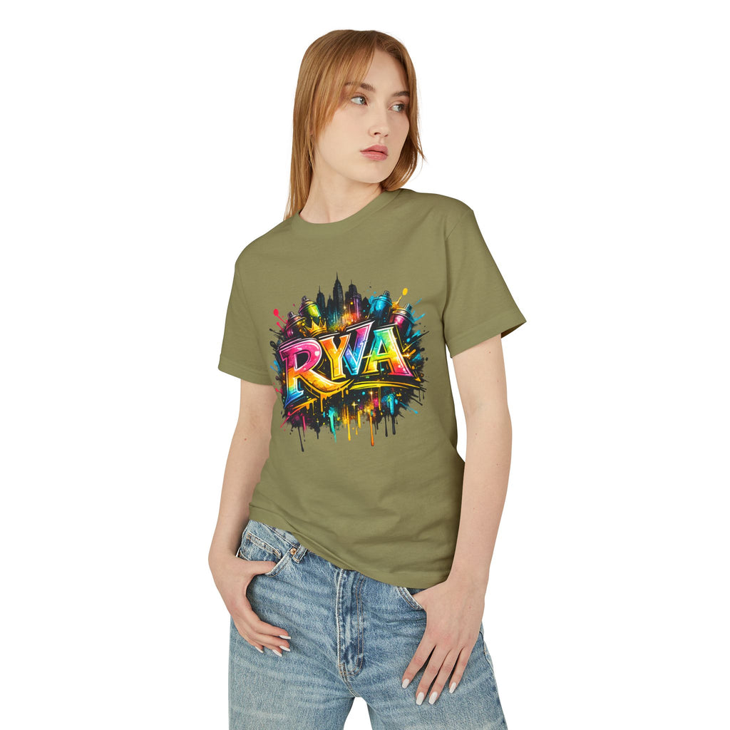 RYA Graffiti Skyline Tee — Colorful Urban Street Art T-Shirt