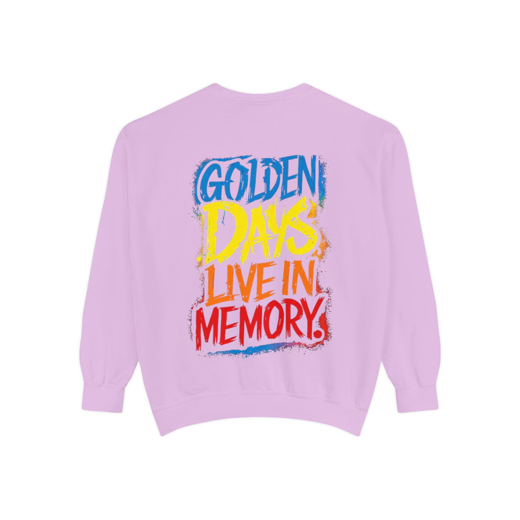 Golden Days Live In Memory Sweatshirt - Retro Brushstroke Graphic Crewneck