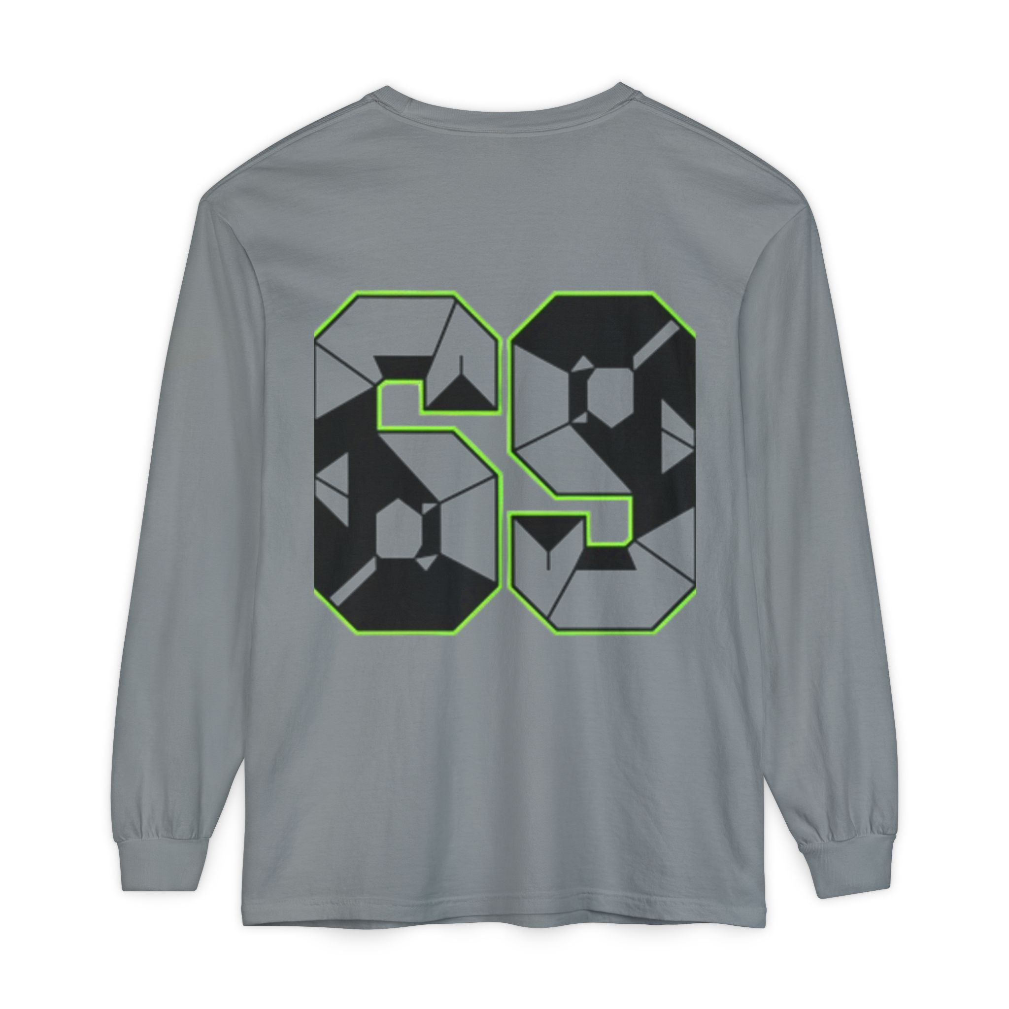 69 Graphic Long Sleeve Tee — Geometric Number Back Print