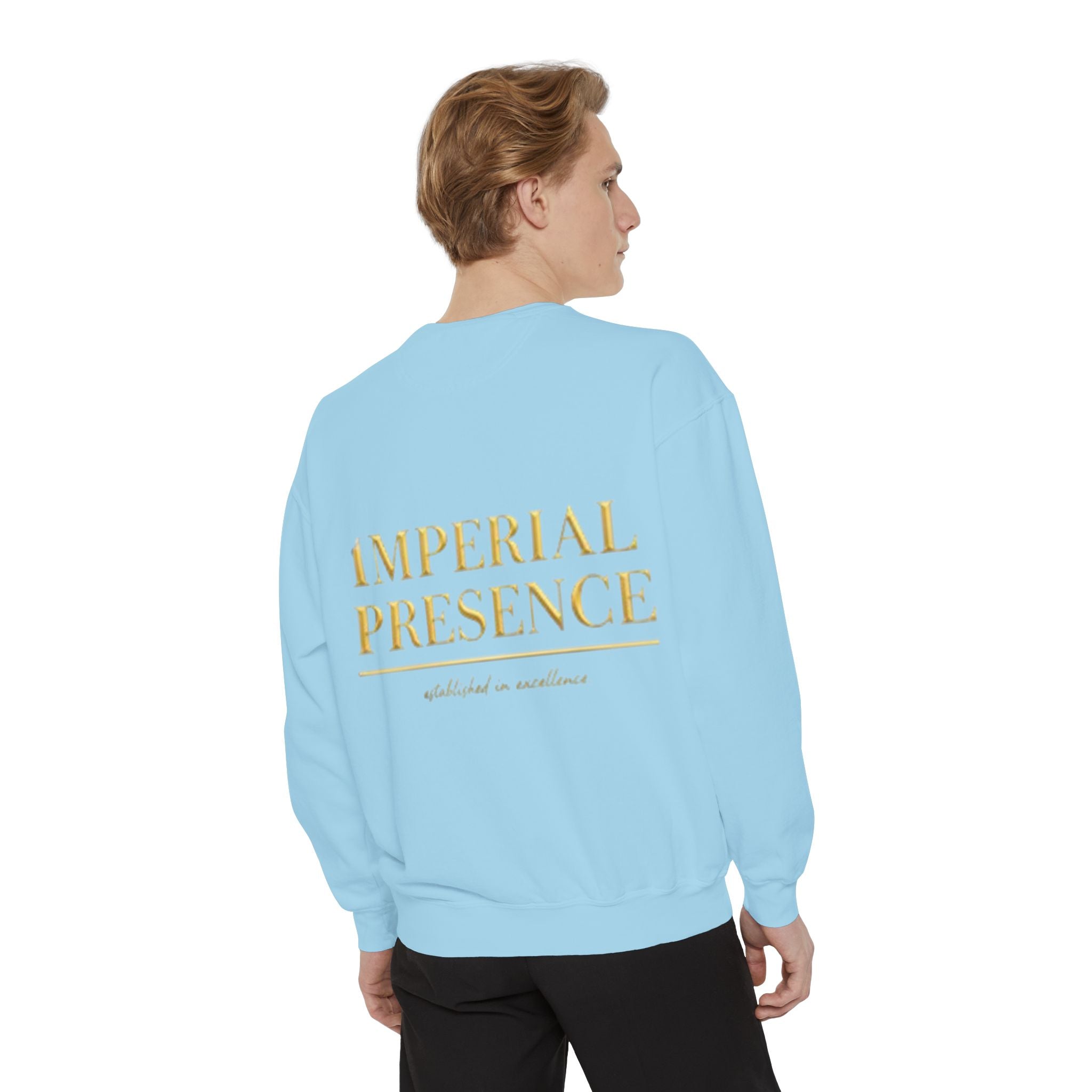 Sweatshirt — "Imperial Presence" Gold Logo Garment-Dyed Crewneck