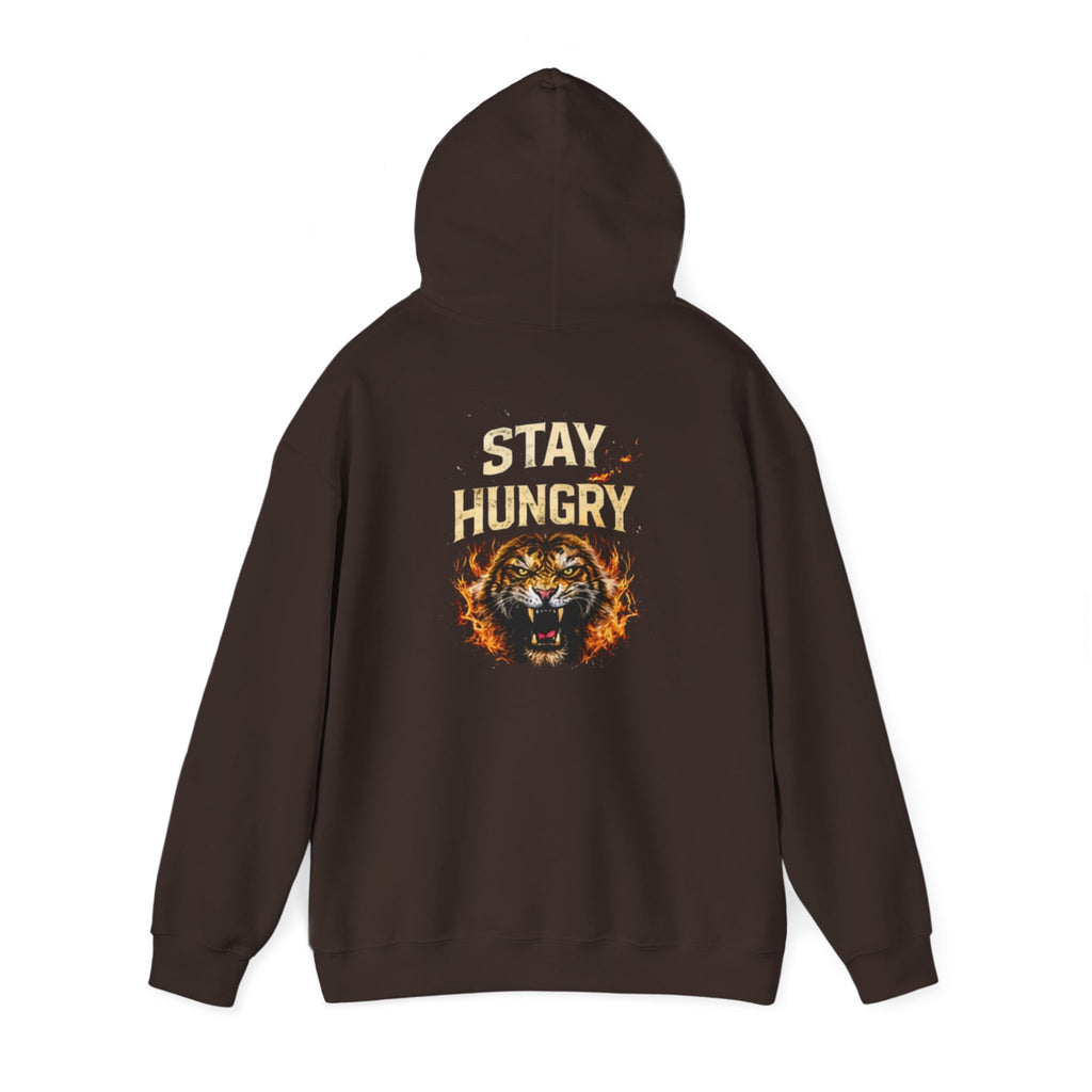 Lion "Stay Hungry" Hoodie – Motivational Graphic Pullover