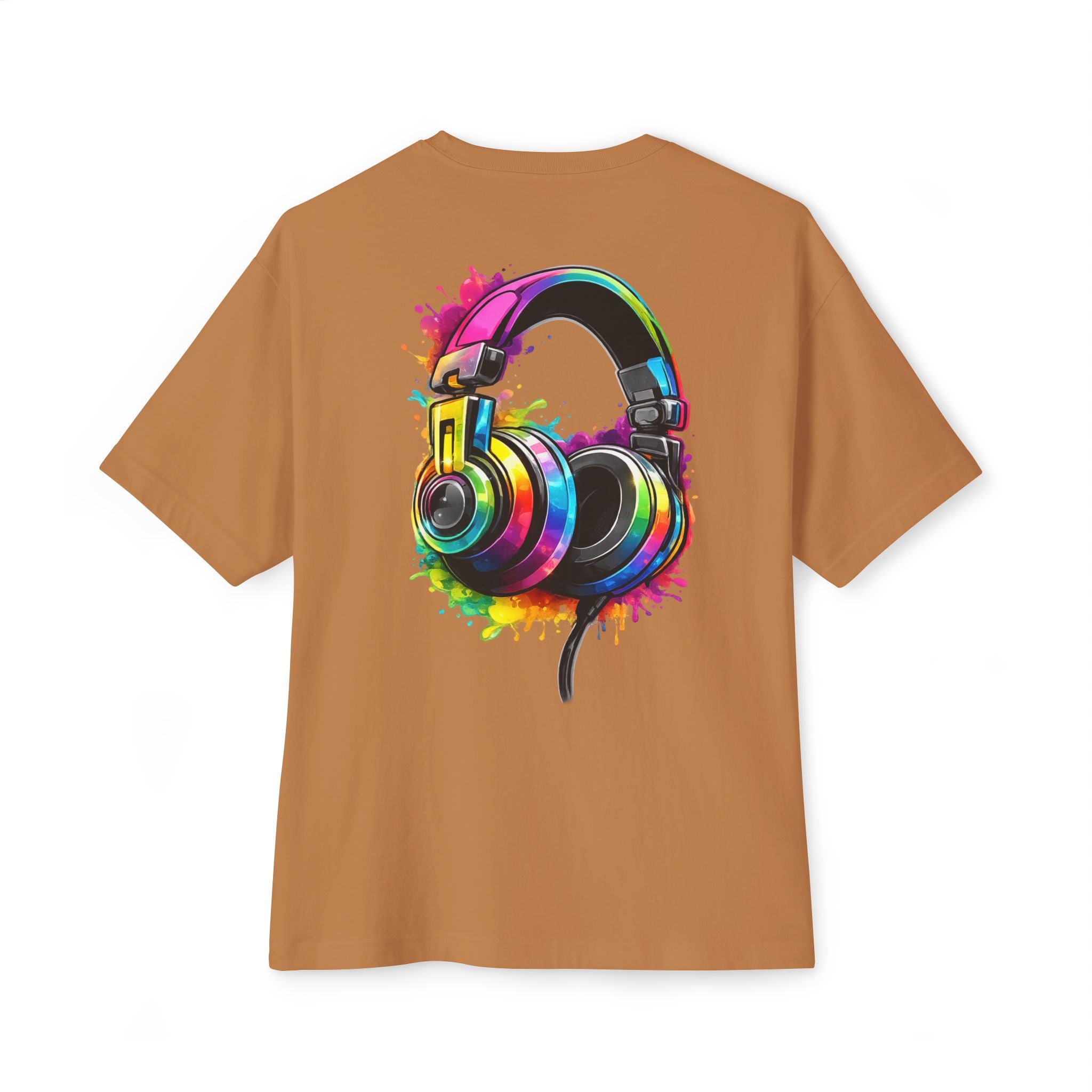 Headphones Graphic Tee - Colorful Splash DJ Music T-Shirt