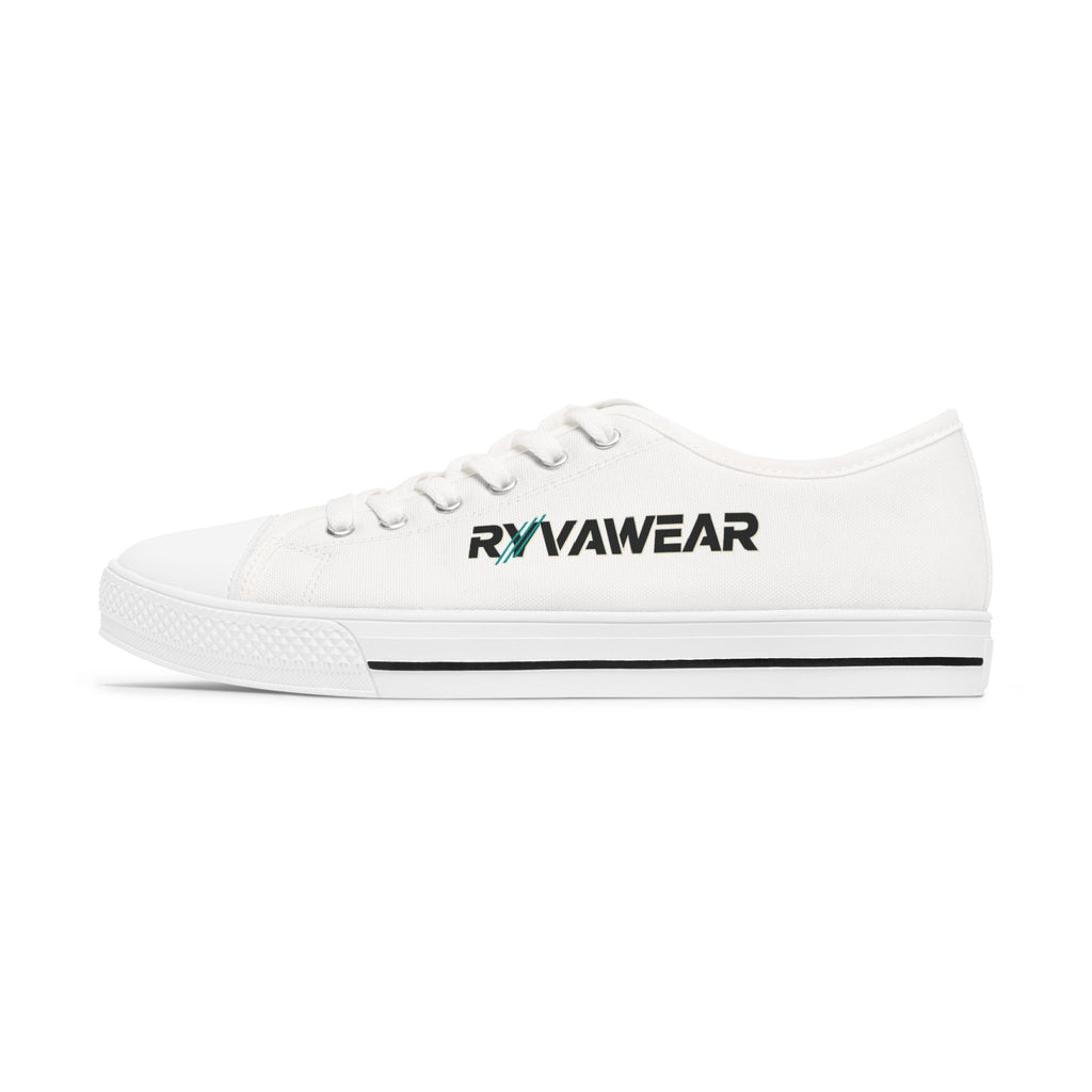 Low Top Sneakers — White 'RYV AWEAR' Side Logo Casual Shoes