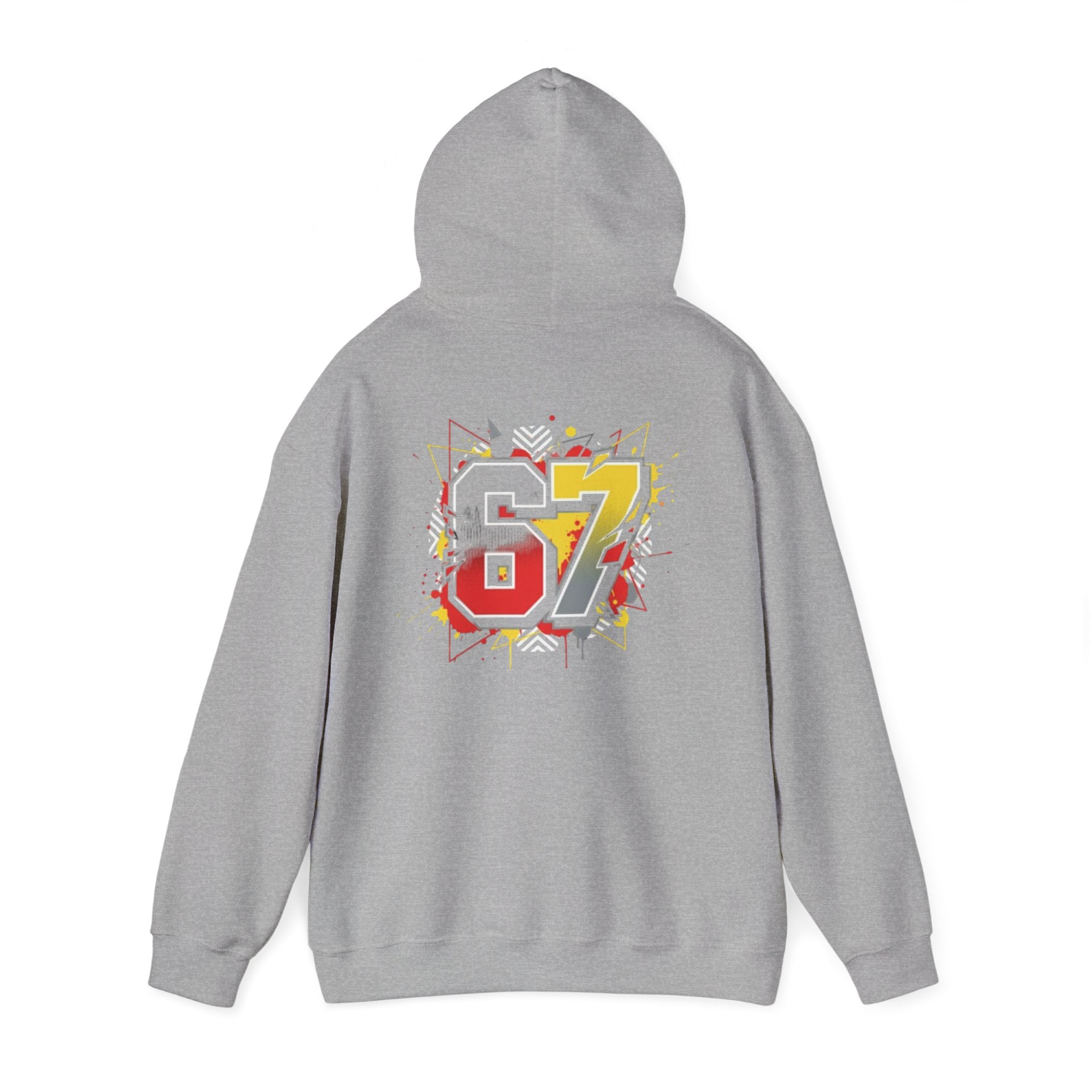 67 Sports Number Graphic Hoodie — Retro Streetwear Pullover