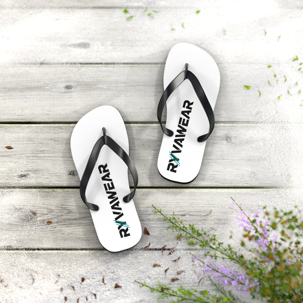 RYVIAWEAR Logo Flip Flops — Casual Beach Sandals with Branded Print