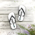 RYVIAWEAR Logo Flip Flops — Casual Beach Sandals with Branded Print