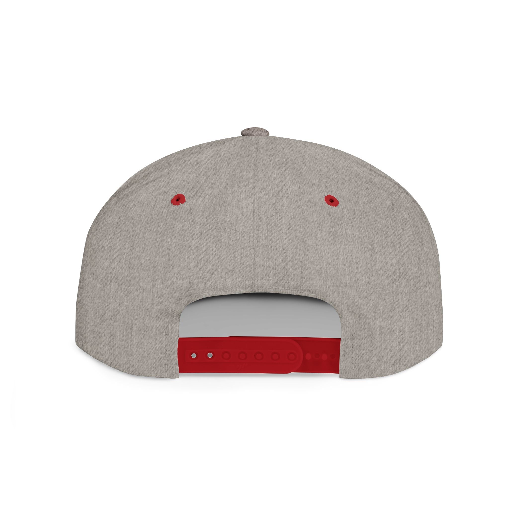 White Flat Bill Snapback Hat with Minimal Text Patch - 'RYVANTAR'