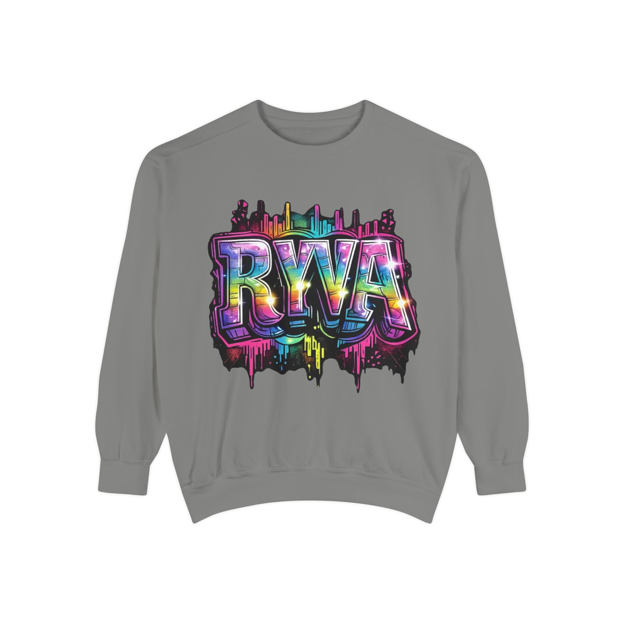 RVA Rainbow Graffiti Sweatshirt — Vibrant Richmond City Pullover