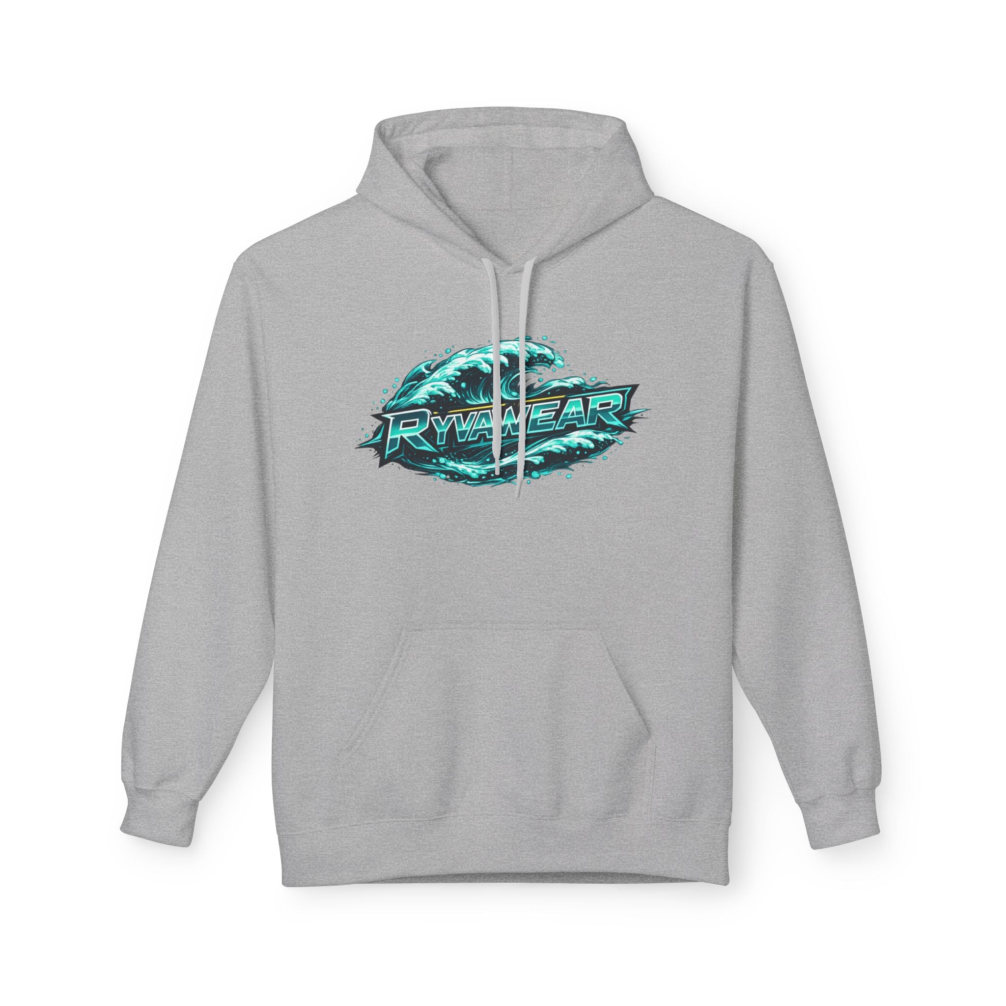 Hoodie — Retro Teal 'Rivestar' Surf Wave Logo Pullover