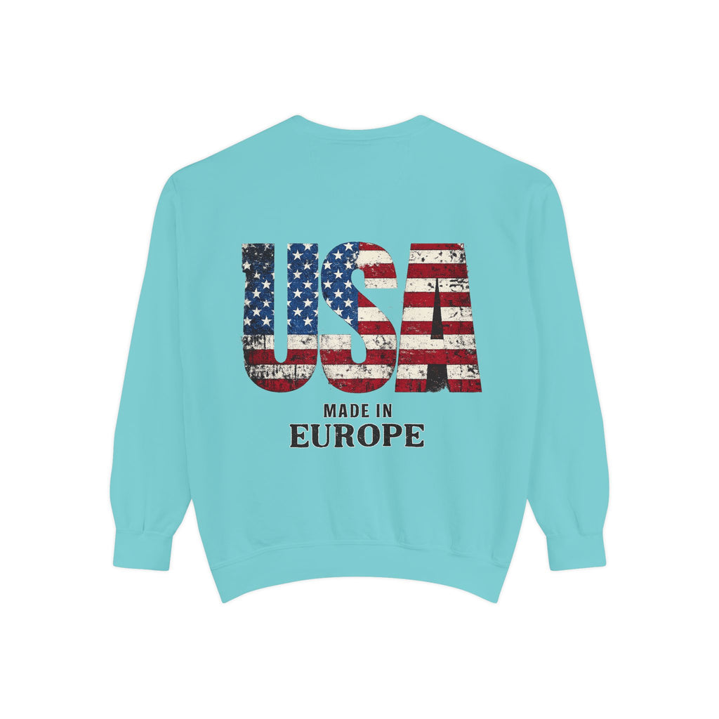 Minimal Monogram Sweatshirt — R14 Chest Logo Crewneck