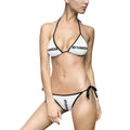 White Logo String Bikini Swimsuit — RYVAWEAR Branded Triangle Top & Tie-Side Bottom