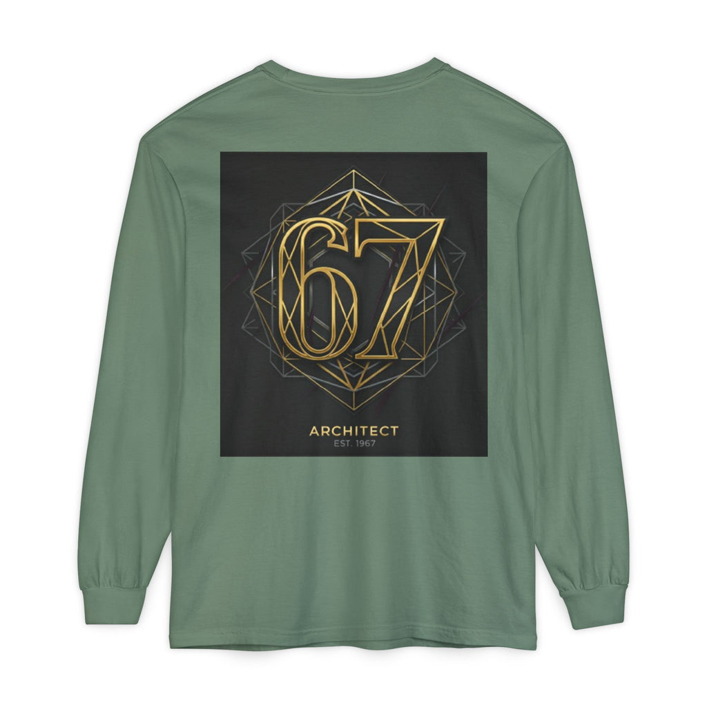 Architect '67' Long Sleeve T‑Shirt — Geometric Gold Back Print
