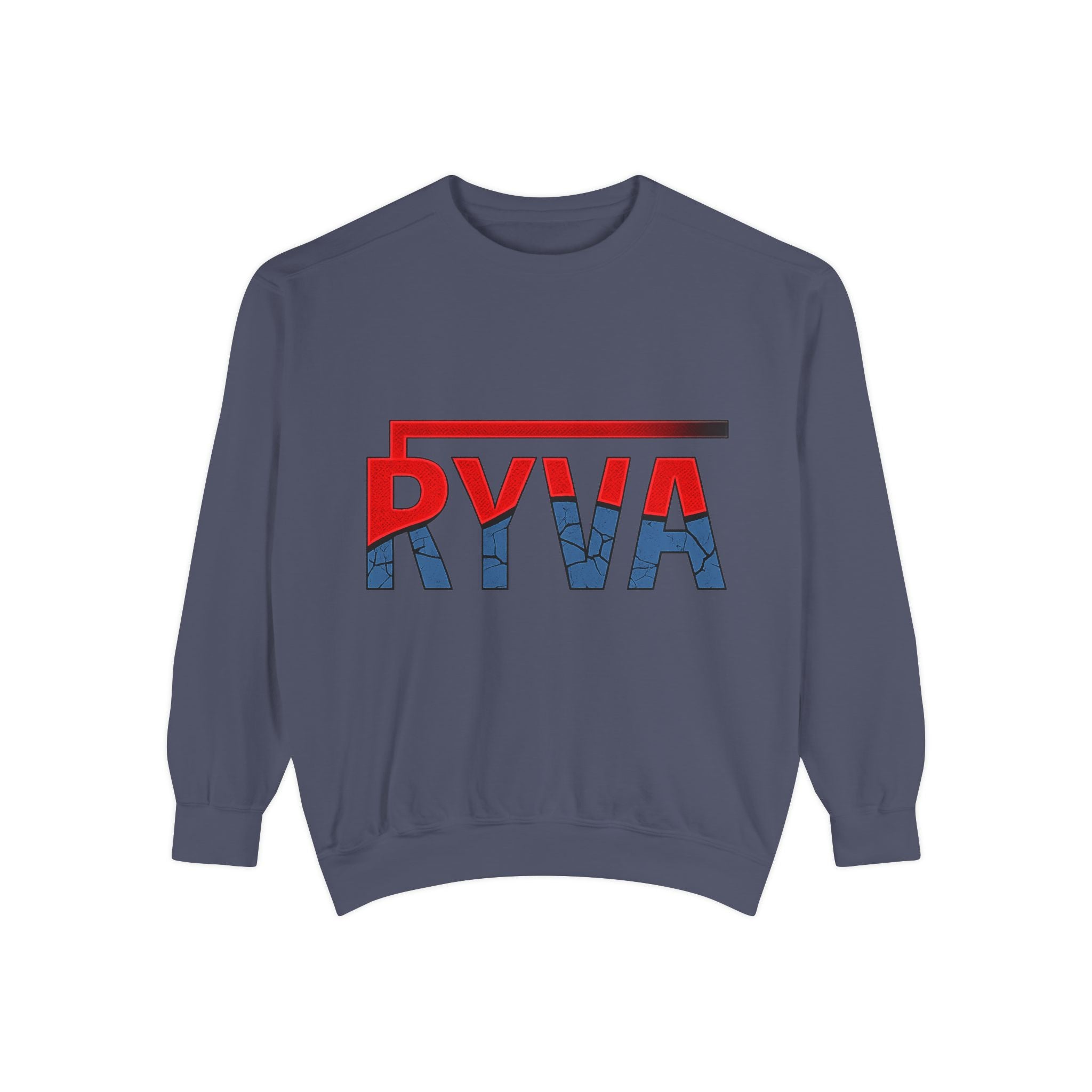 RYVA Logo Sweatshirt — Vintage Red & Blue Graphic Crewneck
