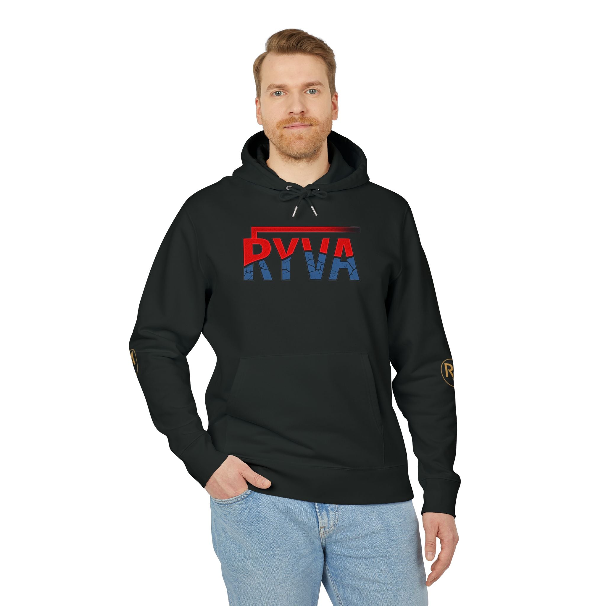RYVA Flag Logo Hoodie — Patriotic Red White Blue Pullover