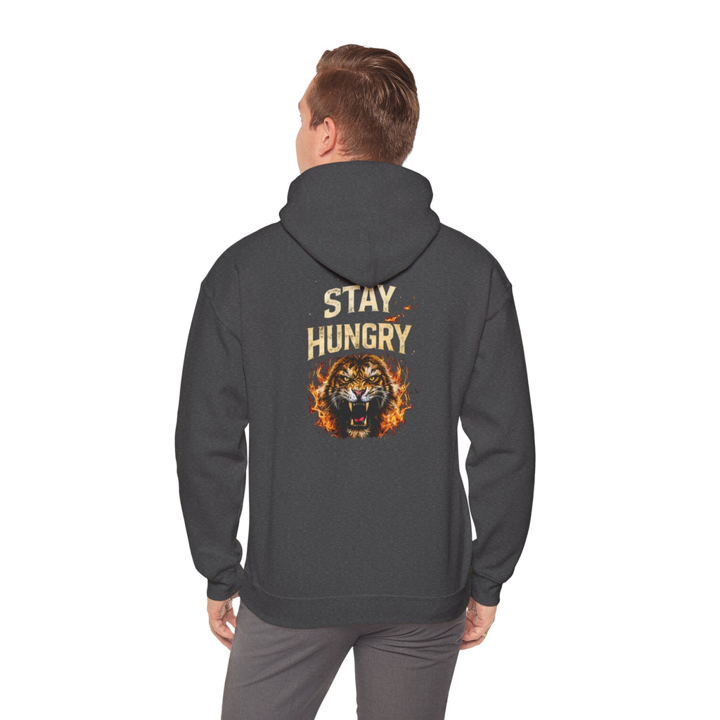 Lion "Stay Hungry" Hoodie – Motivational Graphic Pullover