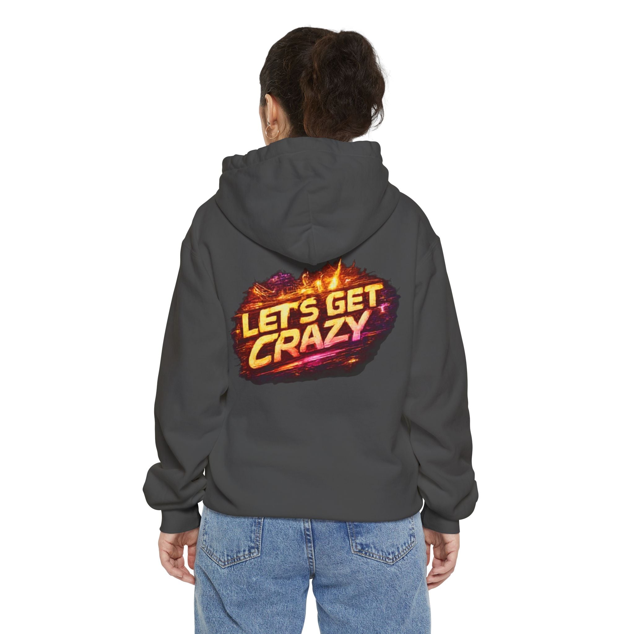 Let's Get Crazy Hoodie — Retro Flame Graphic Pullover